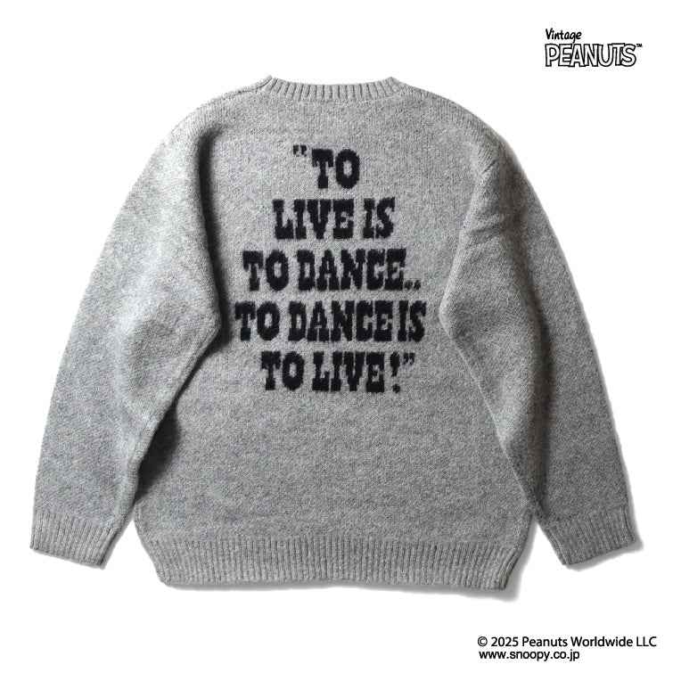 HOUSTON / 22346 PEANUTS MOHAIR WOOL SWEATER (SNOOPY) SAX&GRAY