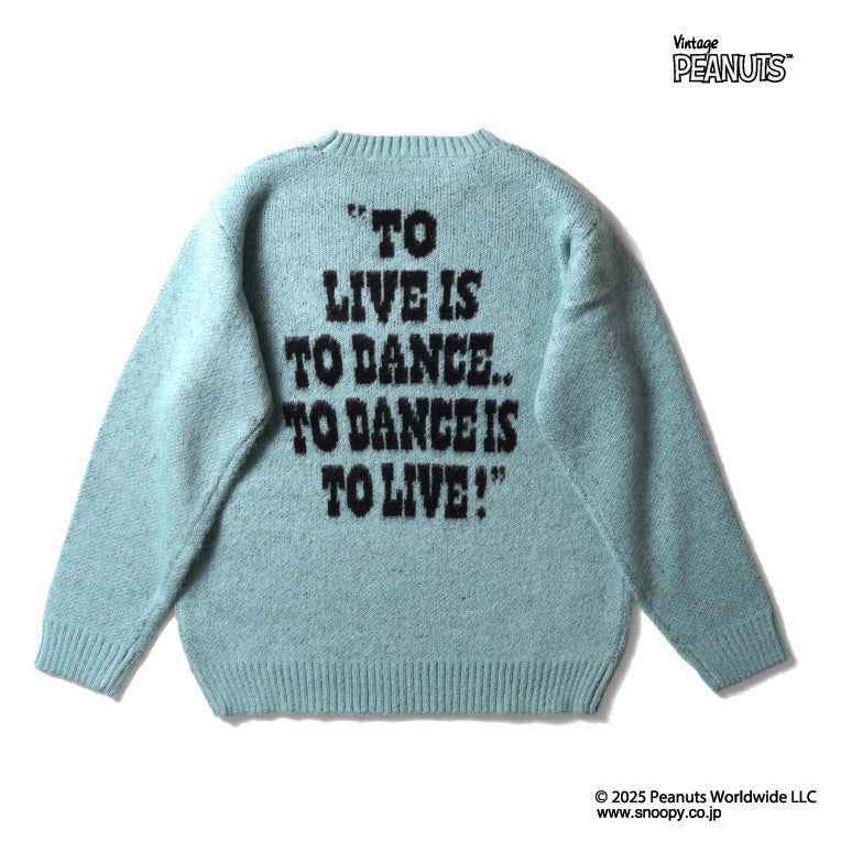 HOUSTON / 22346 PEANUTS MOHAIR WOOL SWEATER (SNOOPY) SAX&GRAY