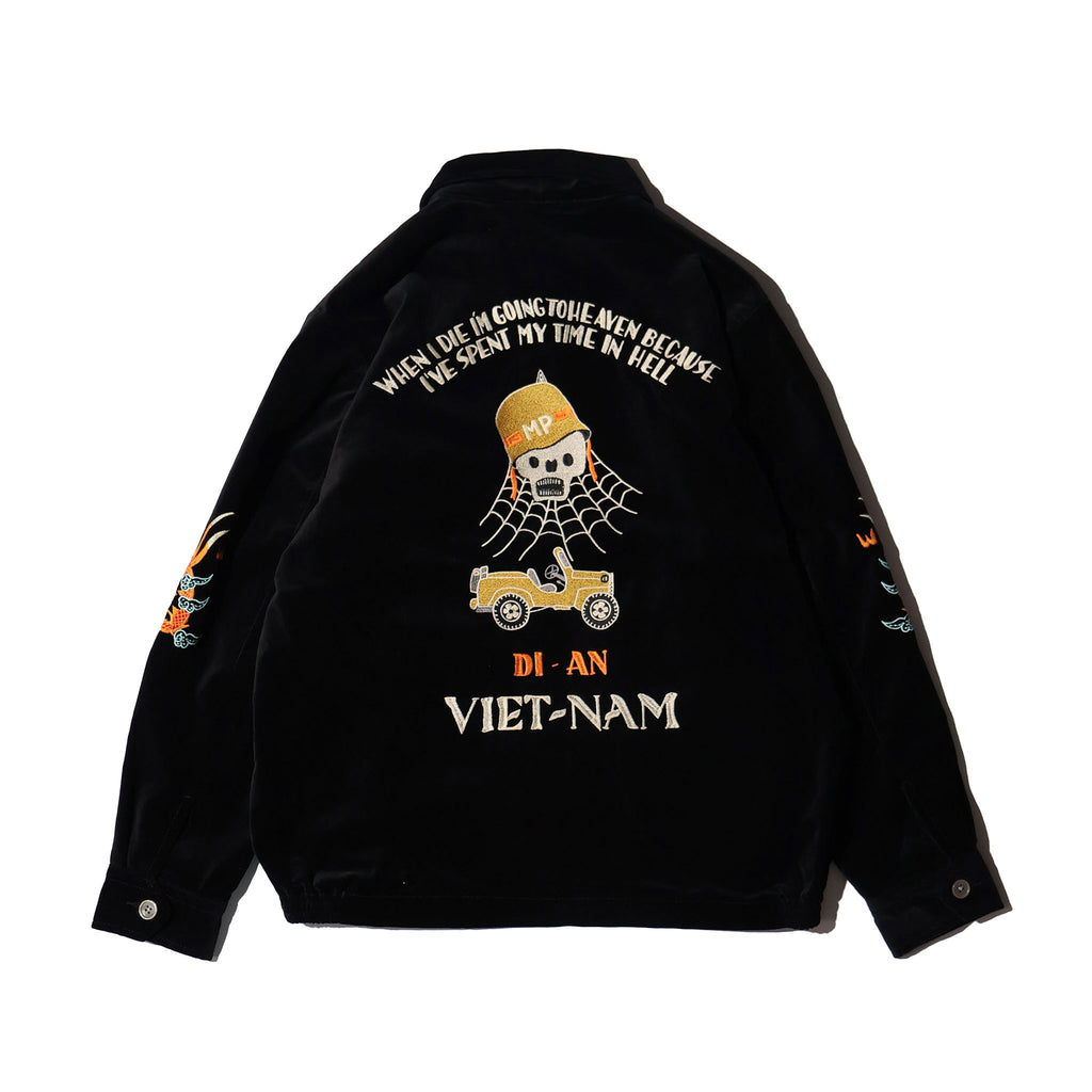 HOUSTON / 51641 VELVETEEN VIETNAM JACKET (SKULL)