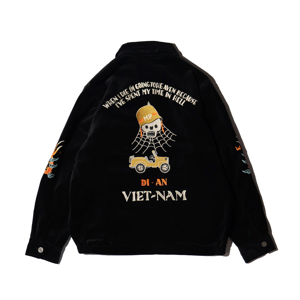 HOUSTON / 51641 VELVETEEN VIETNAM JACKET (SKULL)