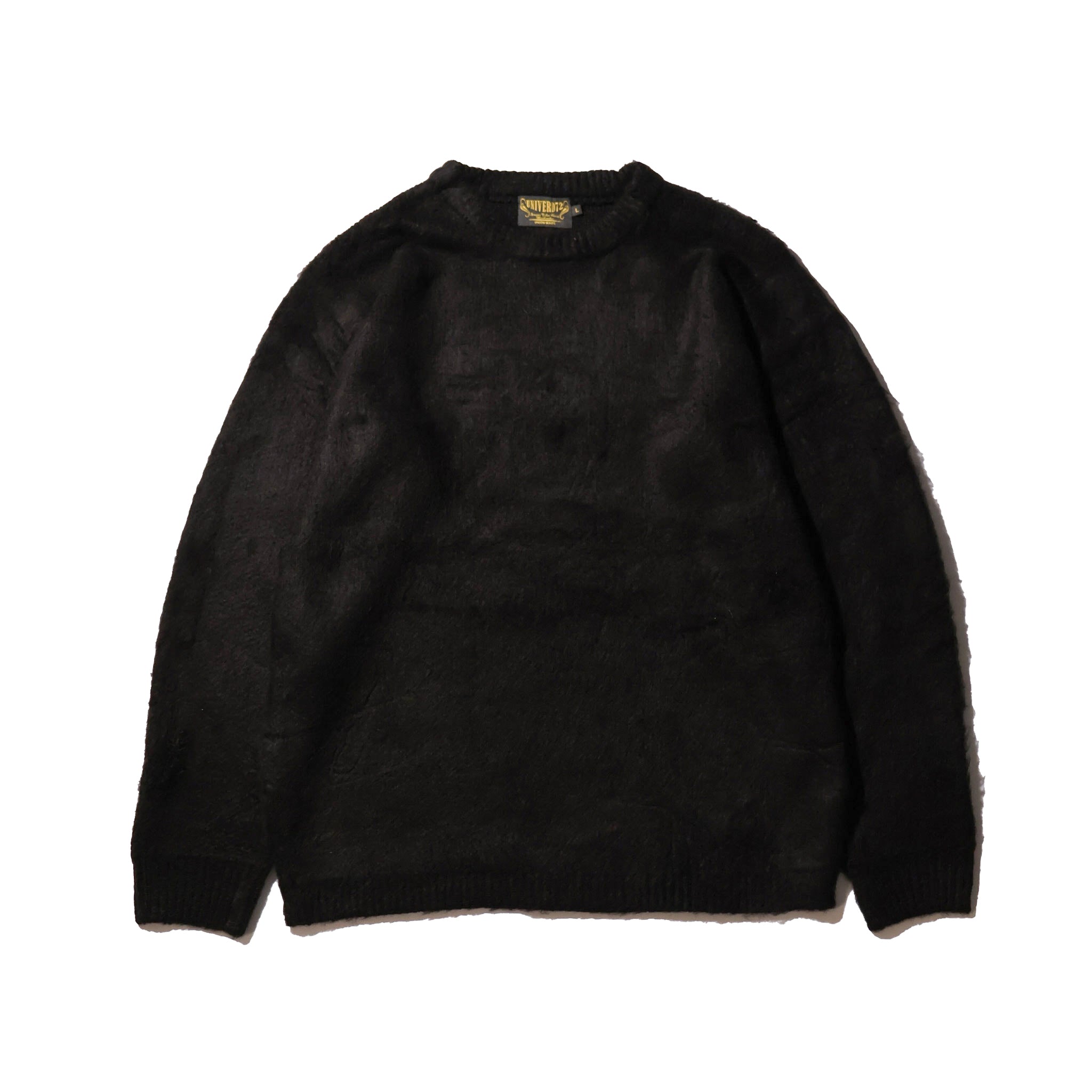 UNIVERD72 / 22327 MOHAIR TOUCH CREW NECK SWEATER BLACK