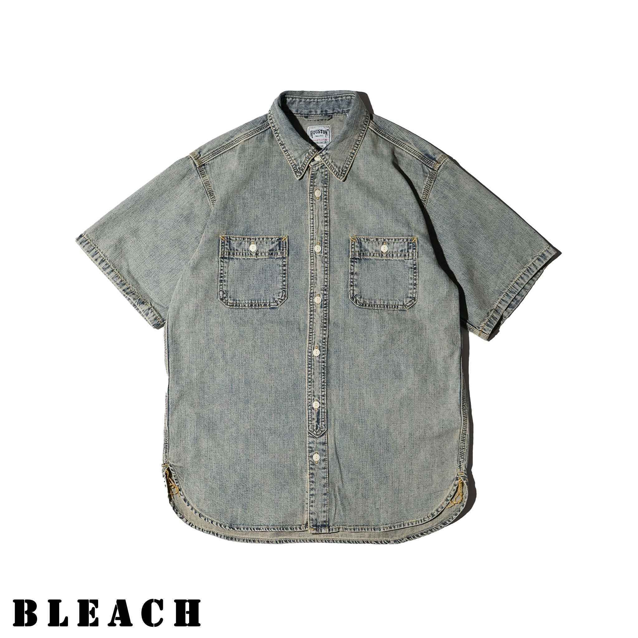 HOUSTON / 41341 US COTTON DENIM S/S WORK SHIRT - TRUTH
