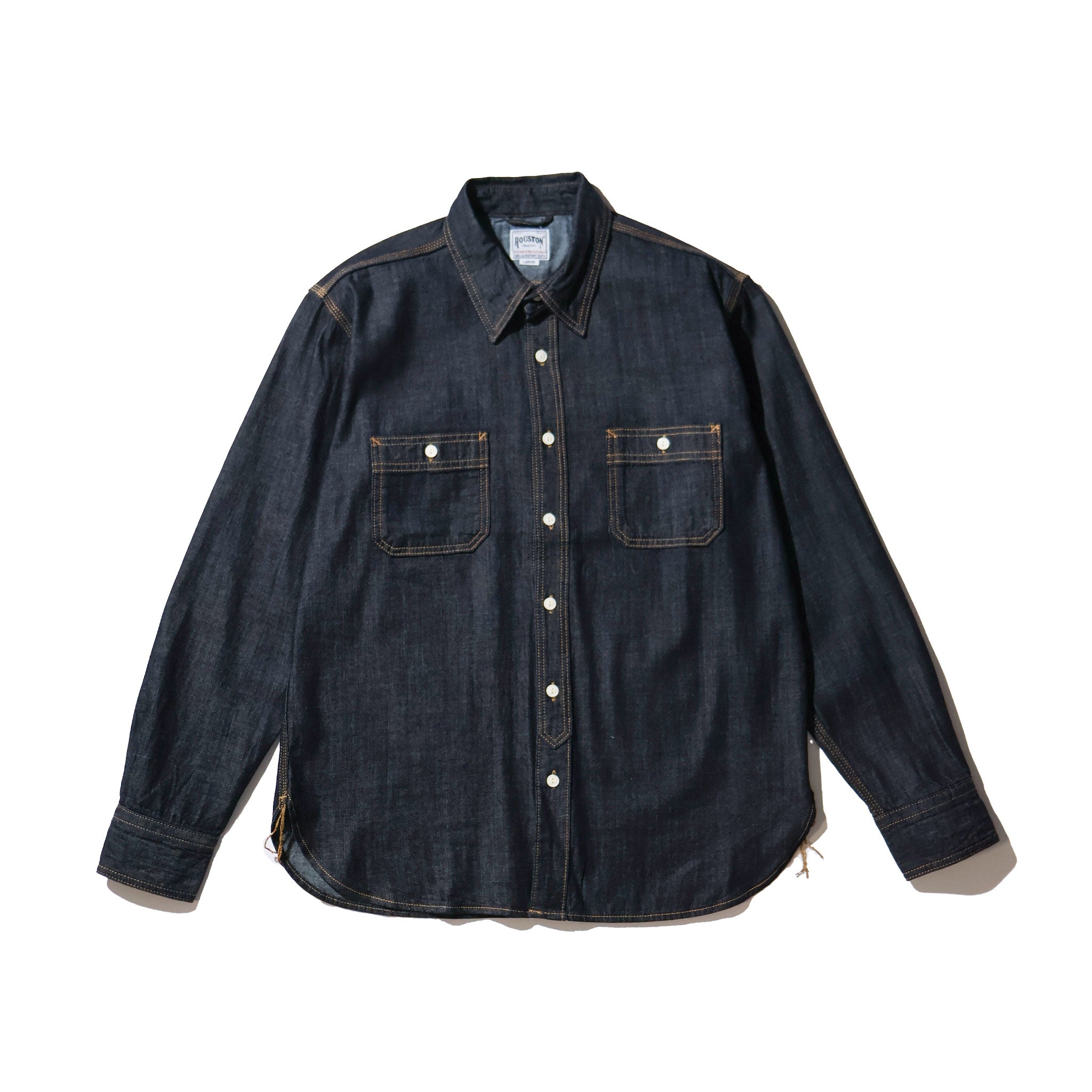 HOUSTON / 40511 DENIM WORK SHIRT USA COTTON ONE WASH