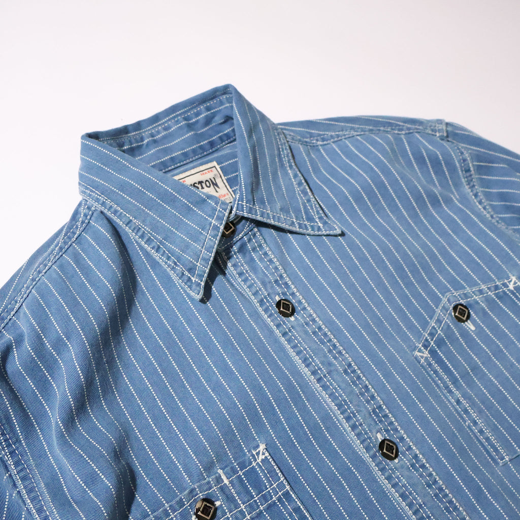 HOUSTON / 41260 INDIGO WABASH 40's WORK SHIRT VINTAGE WASH