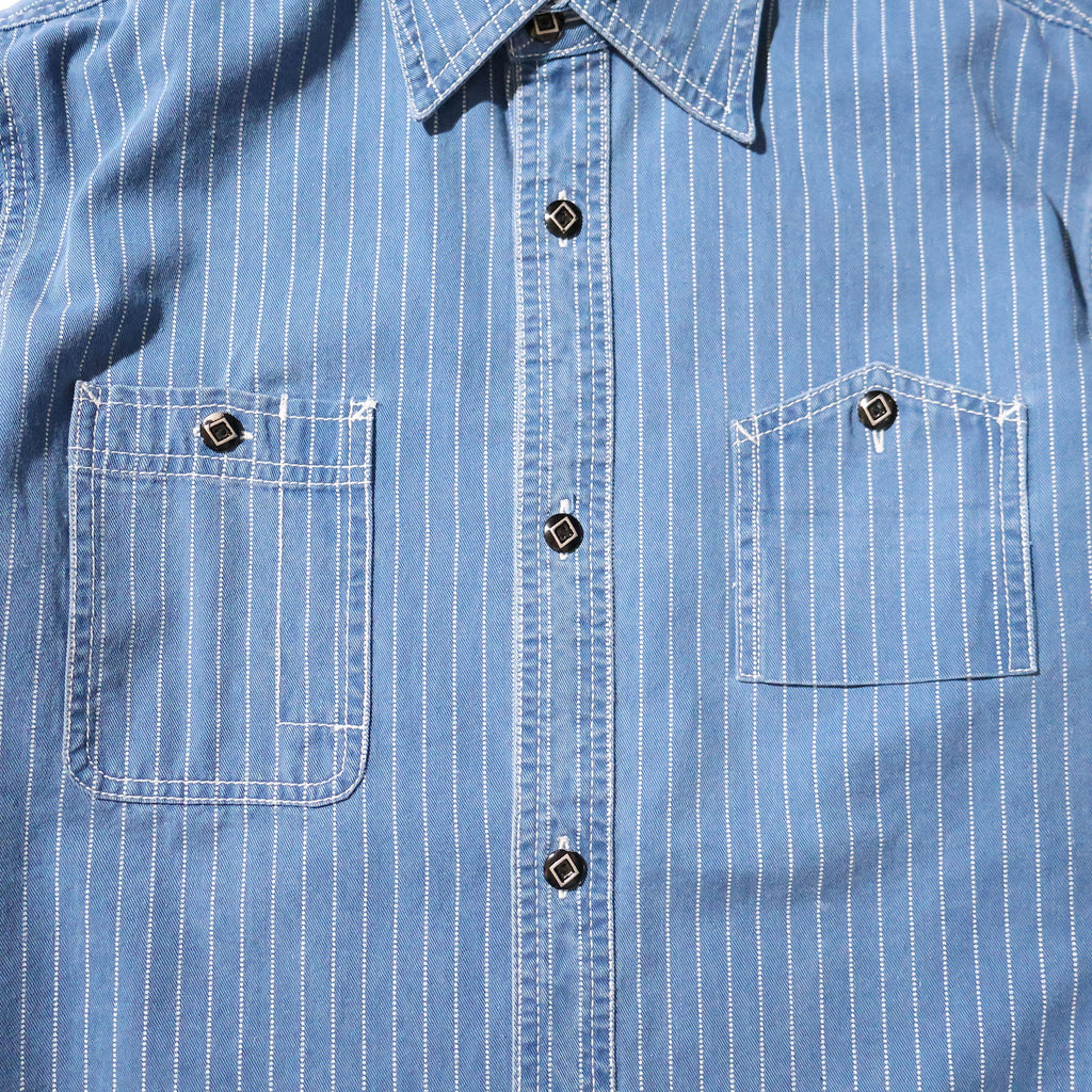 HOUSTON / 41260 INDIGO WABASH 40's WORK SHIRT VINTAGE WASH
