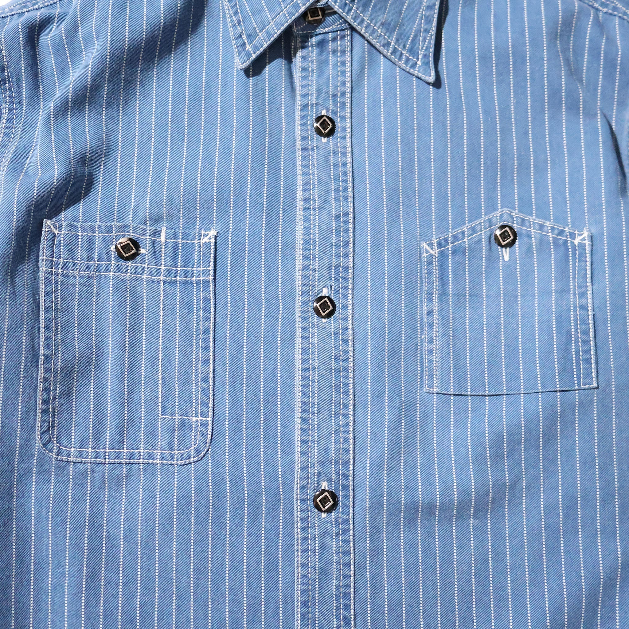 HOUSTON / 41260 INDIGO WABASH 40's WORK SHIRT VINTAGE WASH
