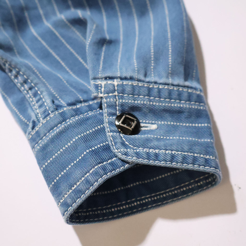 HOUSTON / 41260 INDIGO WABASH 40's WORK SHIRT VINTAGE WASH