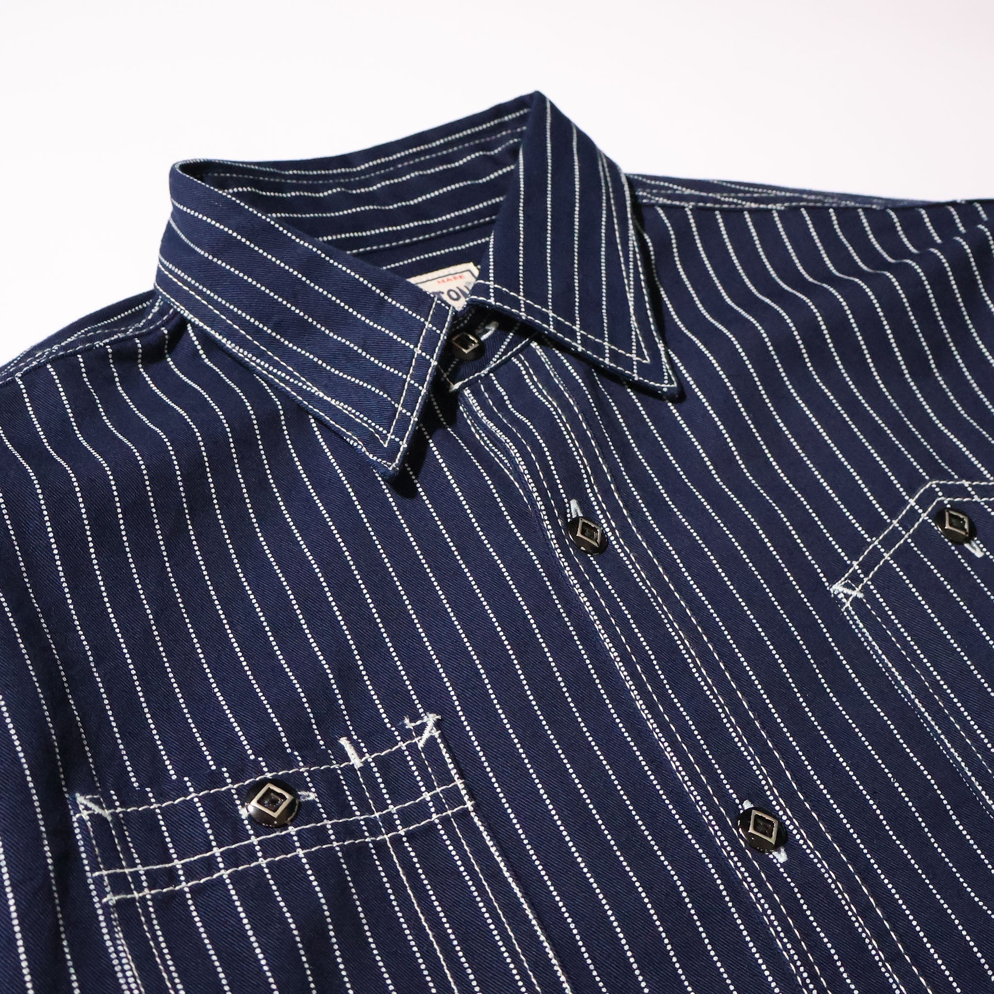 HOUSTON / 41260 INDIGO WABASH 40's WORK SHIRT ONE WASH