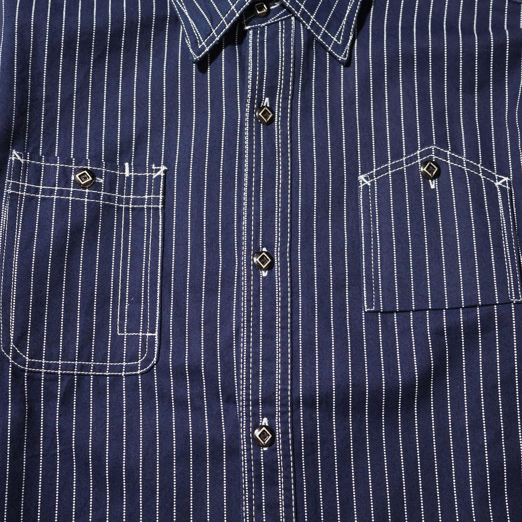 HOUSTON / 41260 INDIGO WABASH 40's WORK SHIRT ONE WASH
