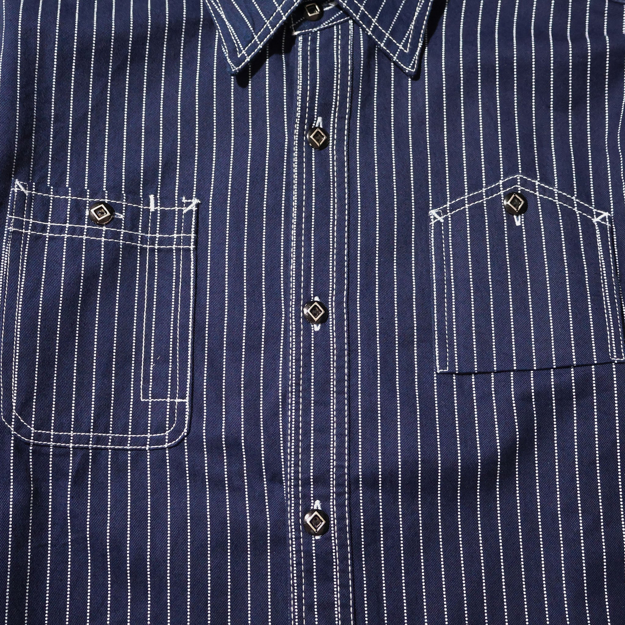 HOUSTON / 41260 INDIGO WABASH 40's WORK SHIRT ONE WASH