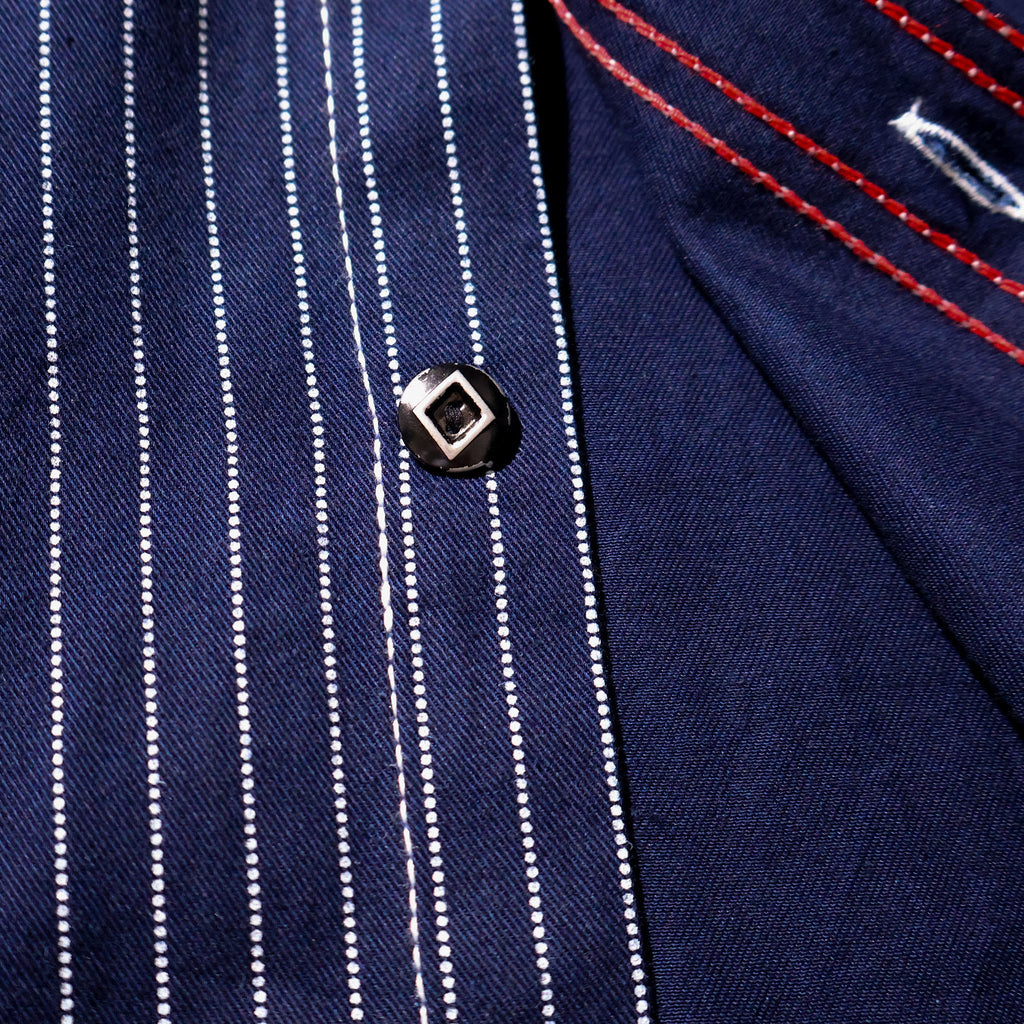 HOUSTON / 41260 INDIGO WABASH 40's WORK SHIRT ONE WASH