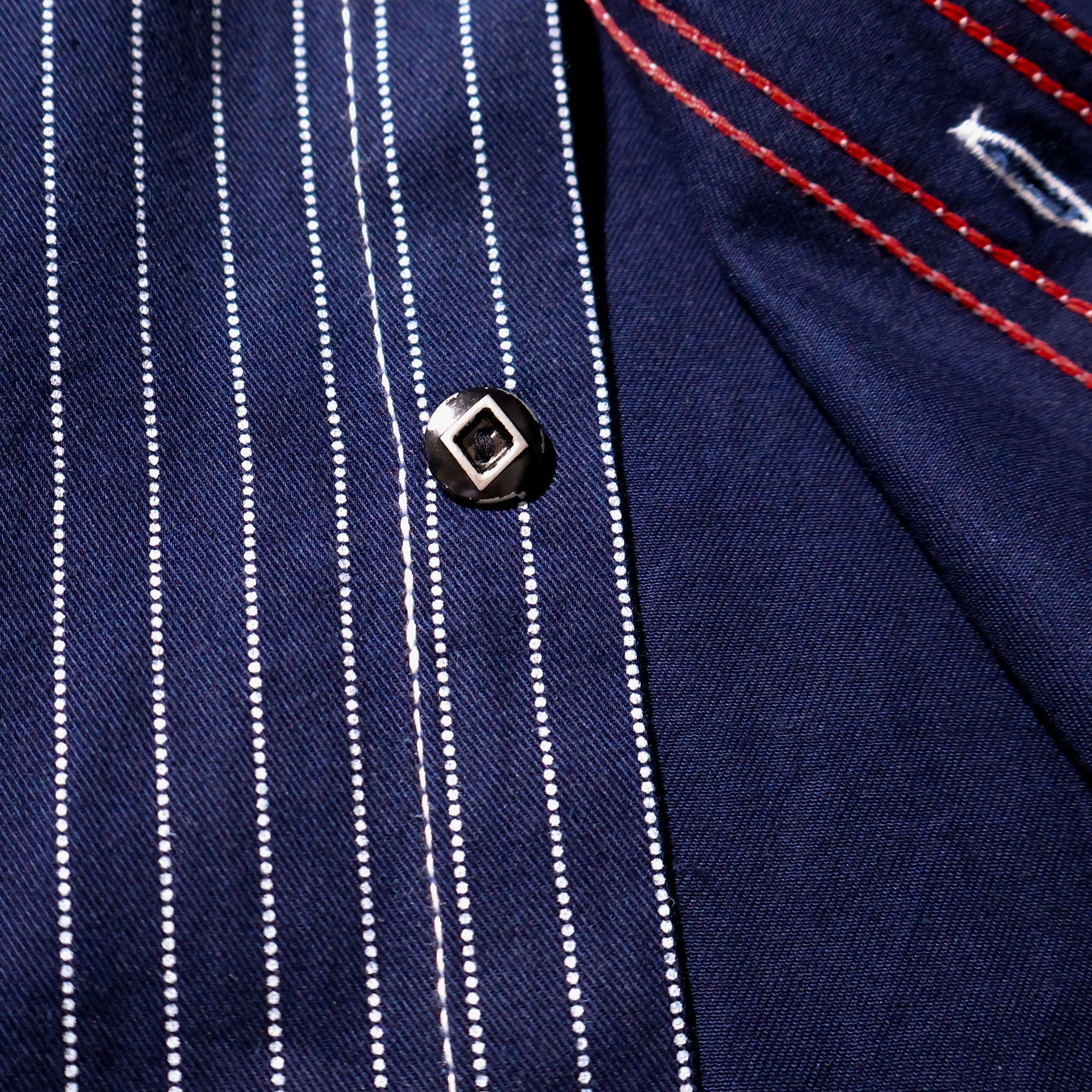 HOUSTON / 41260 INDIGO WABASH 40's WORK SHIRT ONE WASH