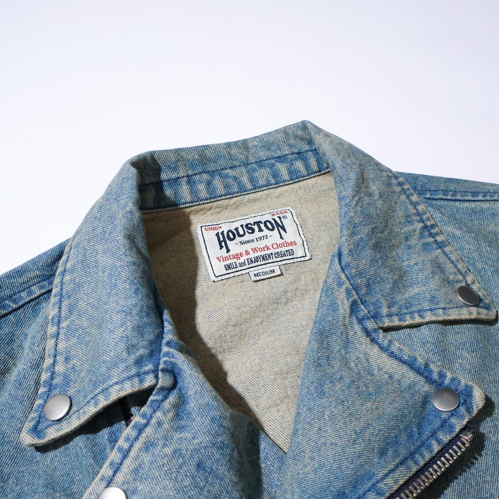 HOUSTON / 51562 DENIM DOUBLE RIDERS JACKET VINTAGE WASH