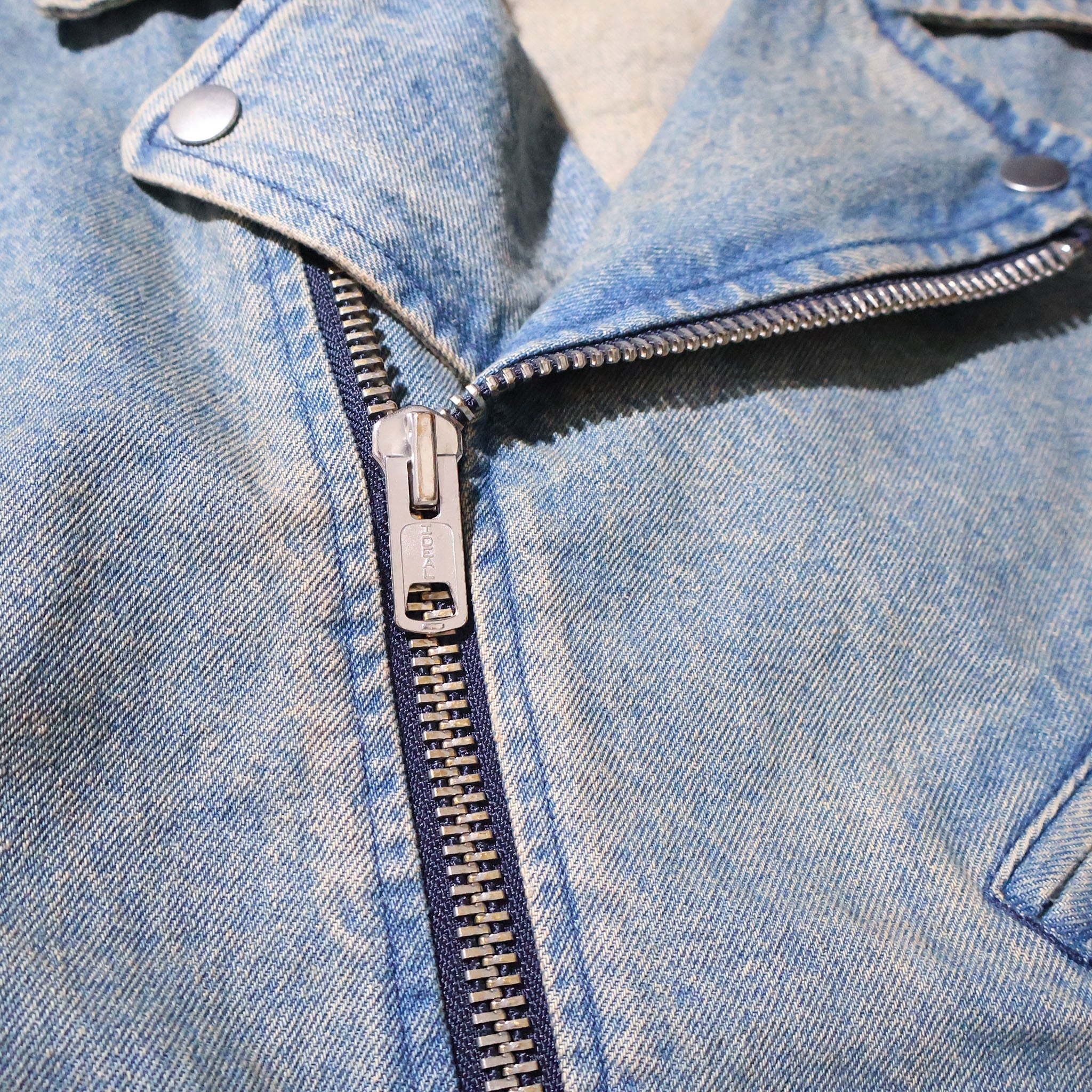 HOUSTON / 51562 DENIM DOUBLE RIDERS JACKET VINTAGE WASH