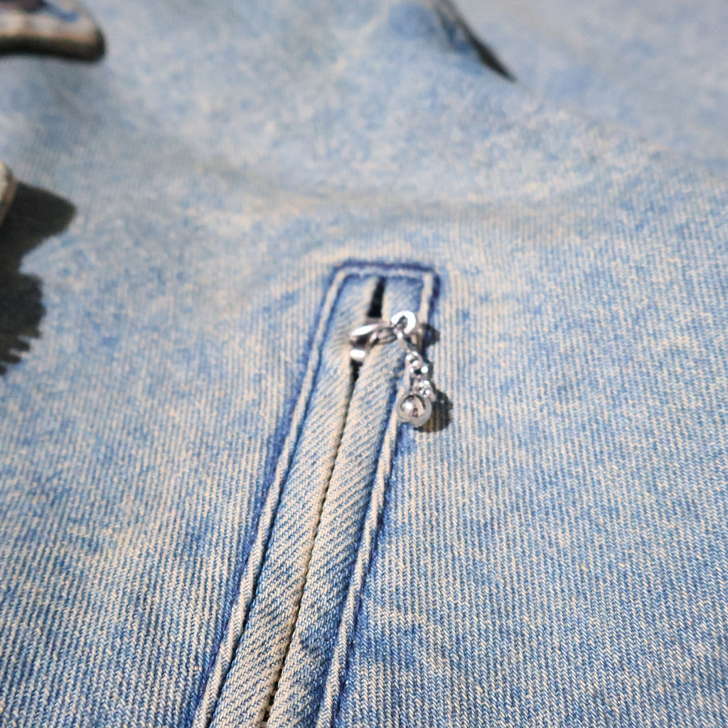 HOUSTON / 51562 DENIM DOUBLE RIDERS JACKET VINTAGE WASH