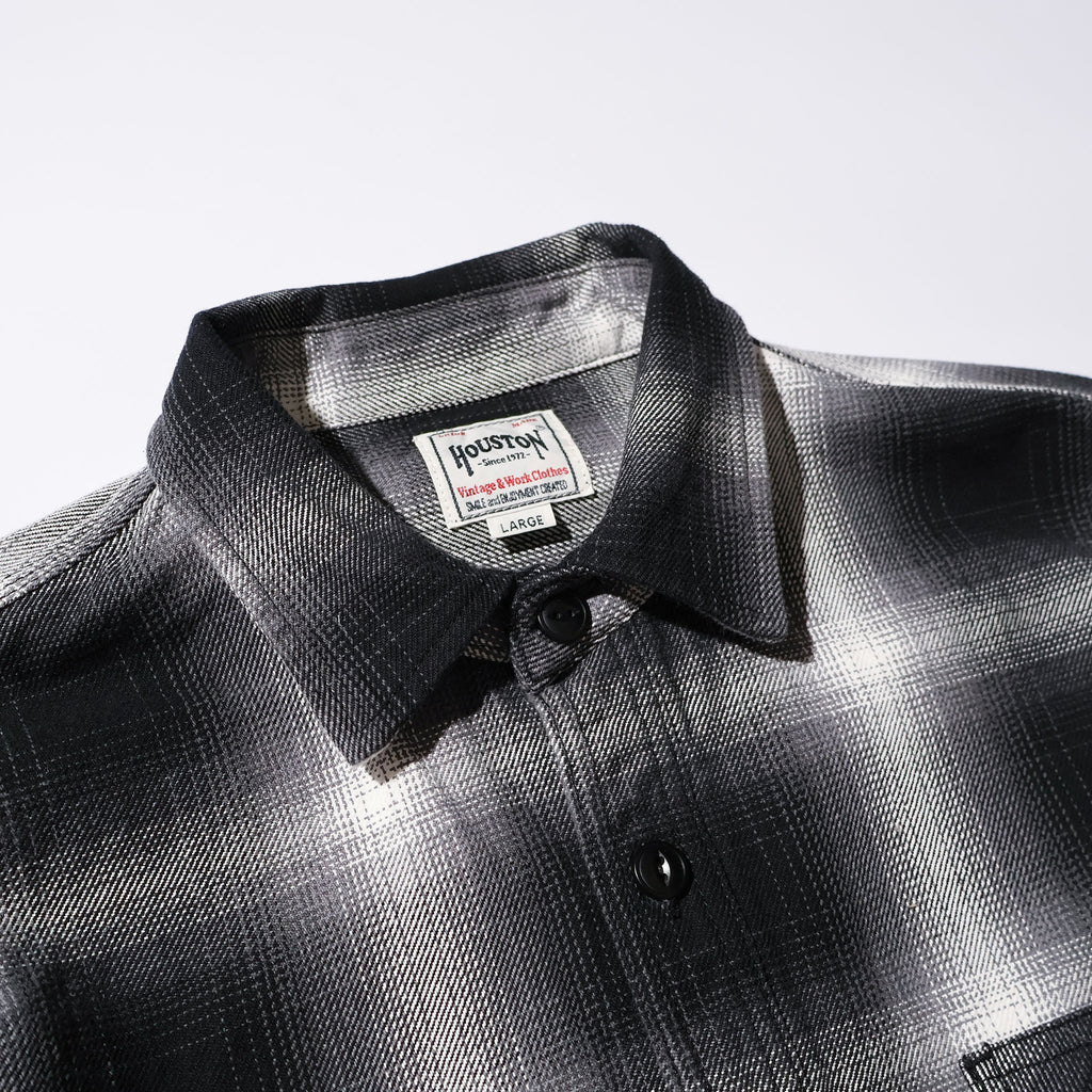 HOUSTON / 41252 OMBRE CHECK VIYELLA SHIRT BLACK
