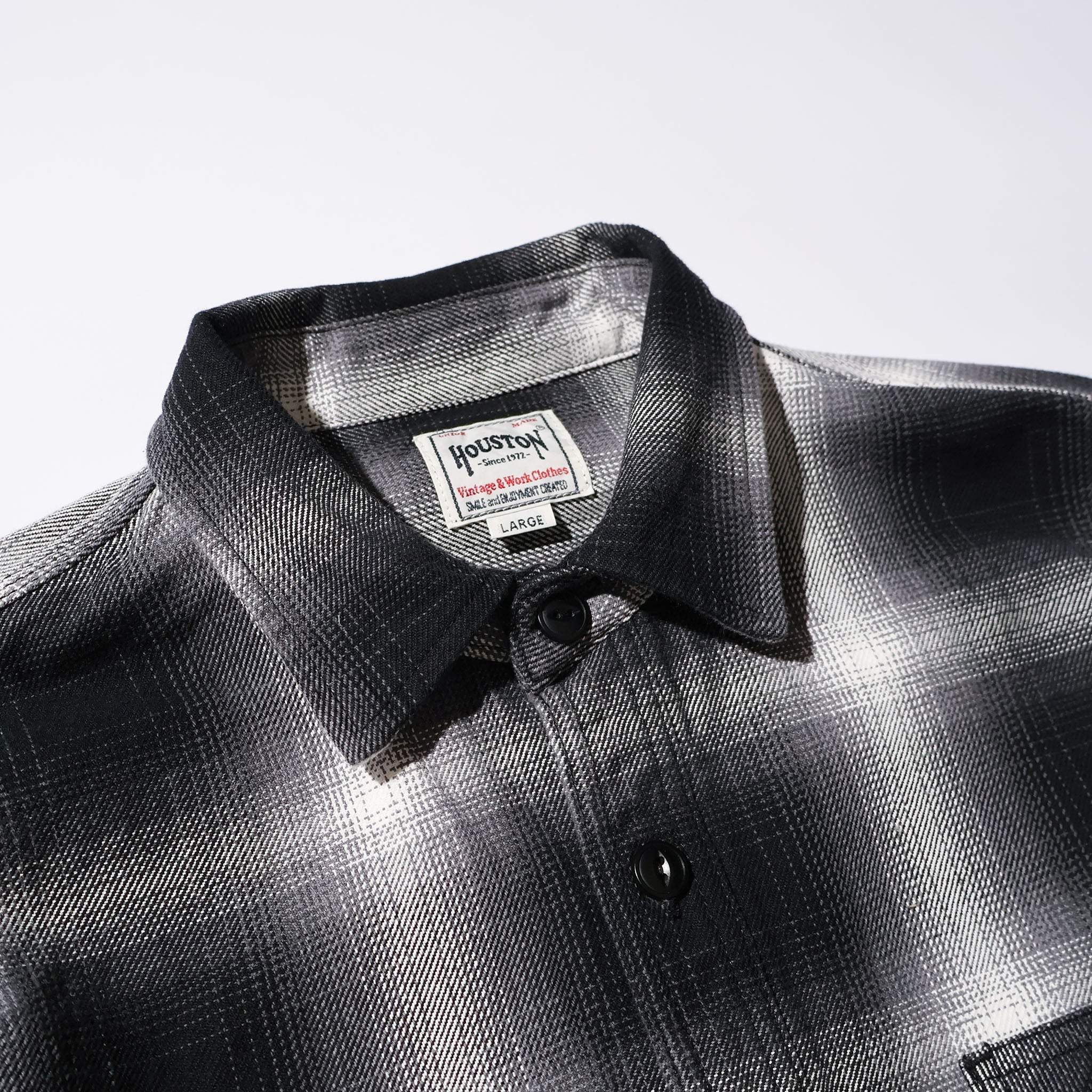 HOUSTON / 41252 OMBRE CHECK VIYELLA SHIRT BLACK