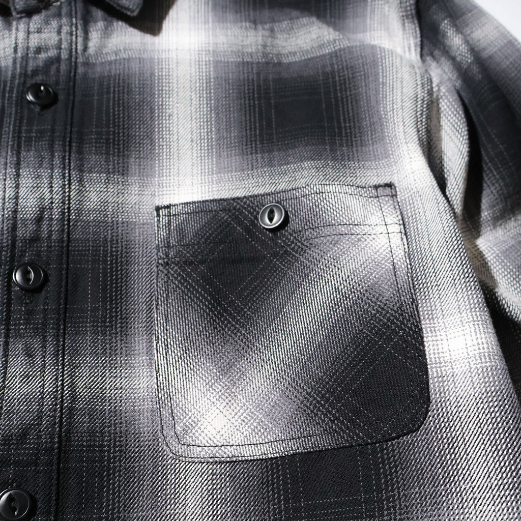 HOUSTON / 41252 OMBRE CHECK VIYELLA SHIRT BLACK