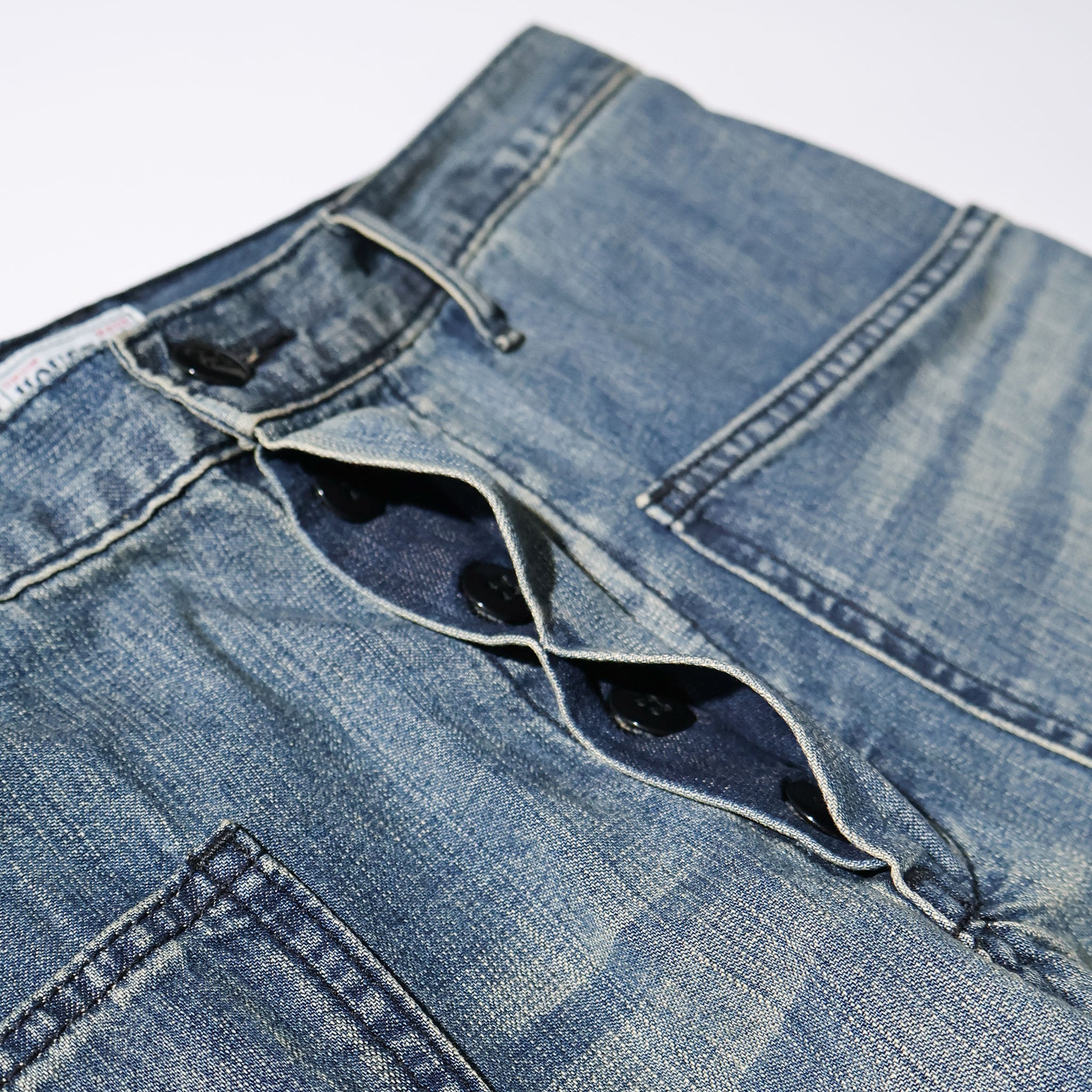 HOUSTON / 10079 USN DENIM SAILOR PANTS USA COTTON VINTAGE WASH