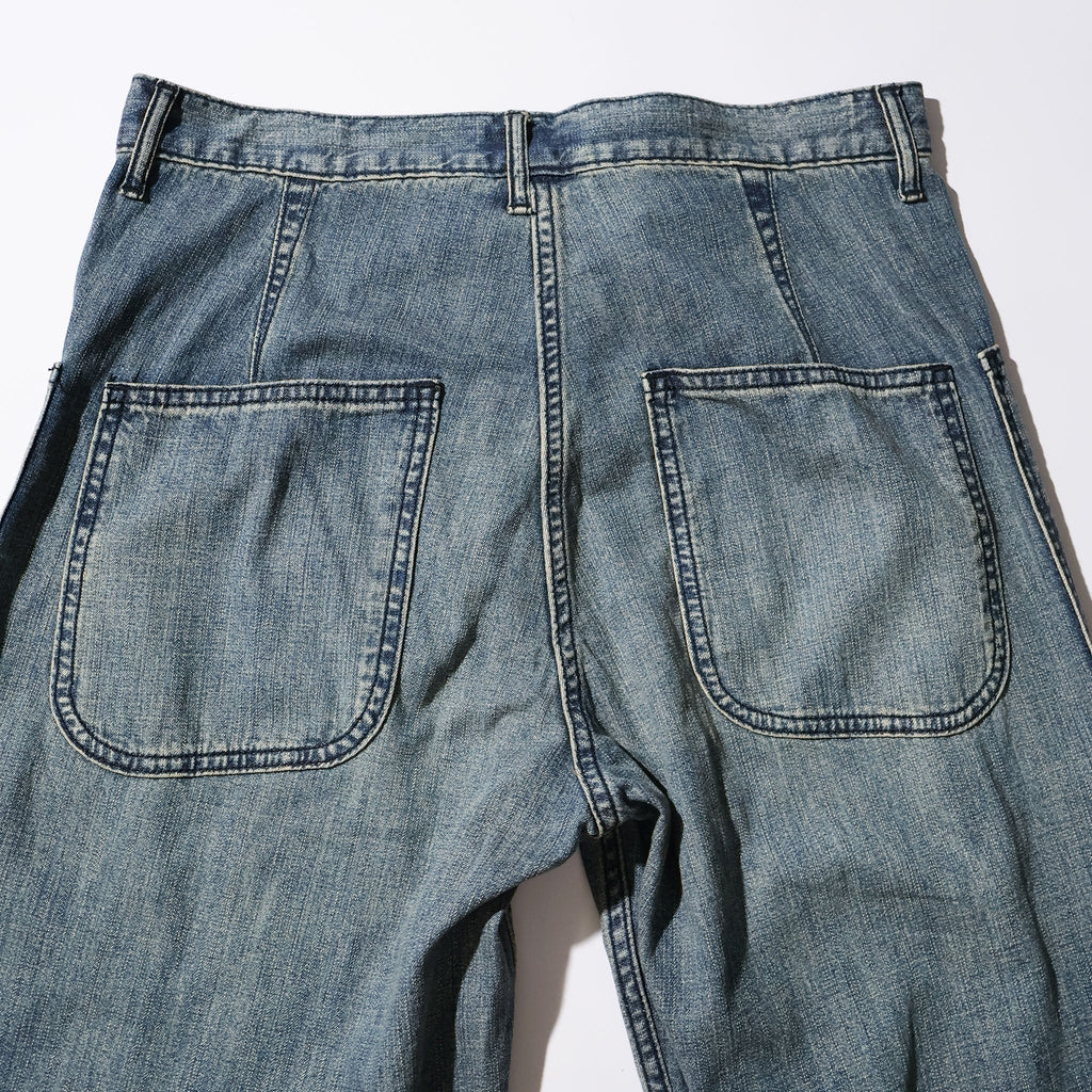 HOUSTON / 10079 USN DENIM SAILOR PANTS USA COTTON VINTAGE WASH