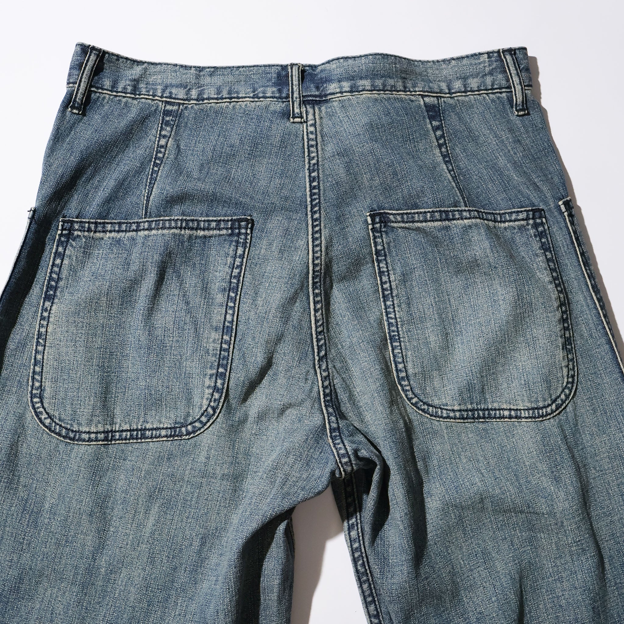 HOUSTON / 10079 USN DENIM SAILOR PANTS USA COTTON VINTAGE WASH