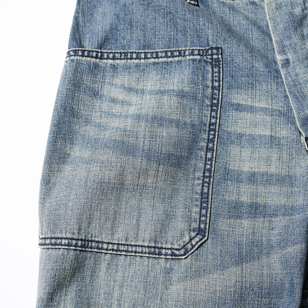 HOUSTON / 10079 USN DENIM SAILOR PANTS USA COTTON VINTAGE WASH