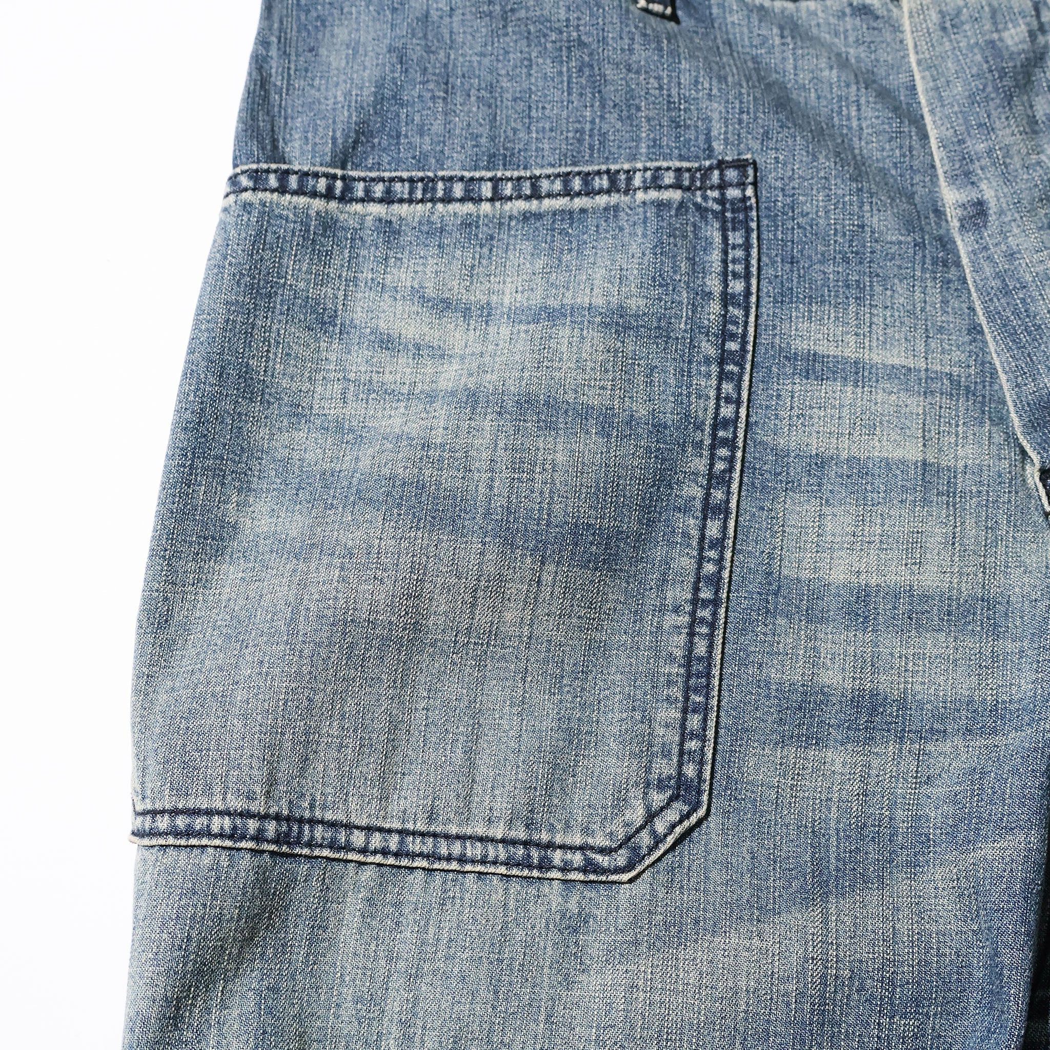 HOUSTON / 10079 USN DENIM SAILOR PANTS USA COTTON VINTAGE WASH