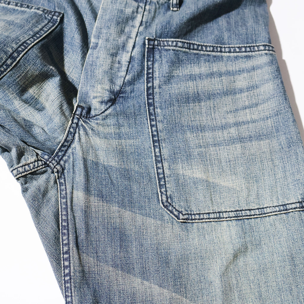 HOUSTON / 10079 USN DENIM SAILOR PANTS USA COTTON VINTAGE WASH