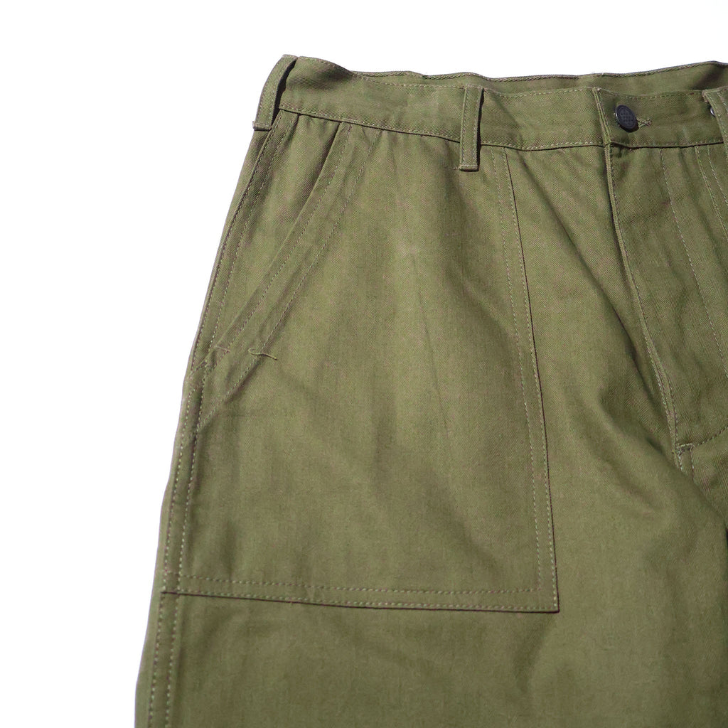 HOUSTON / 10158 U.S.ARMY HBT UTILITY TROUSERS (TAPERD) OLIVE