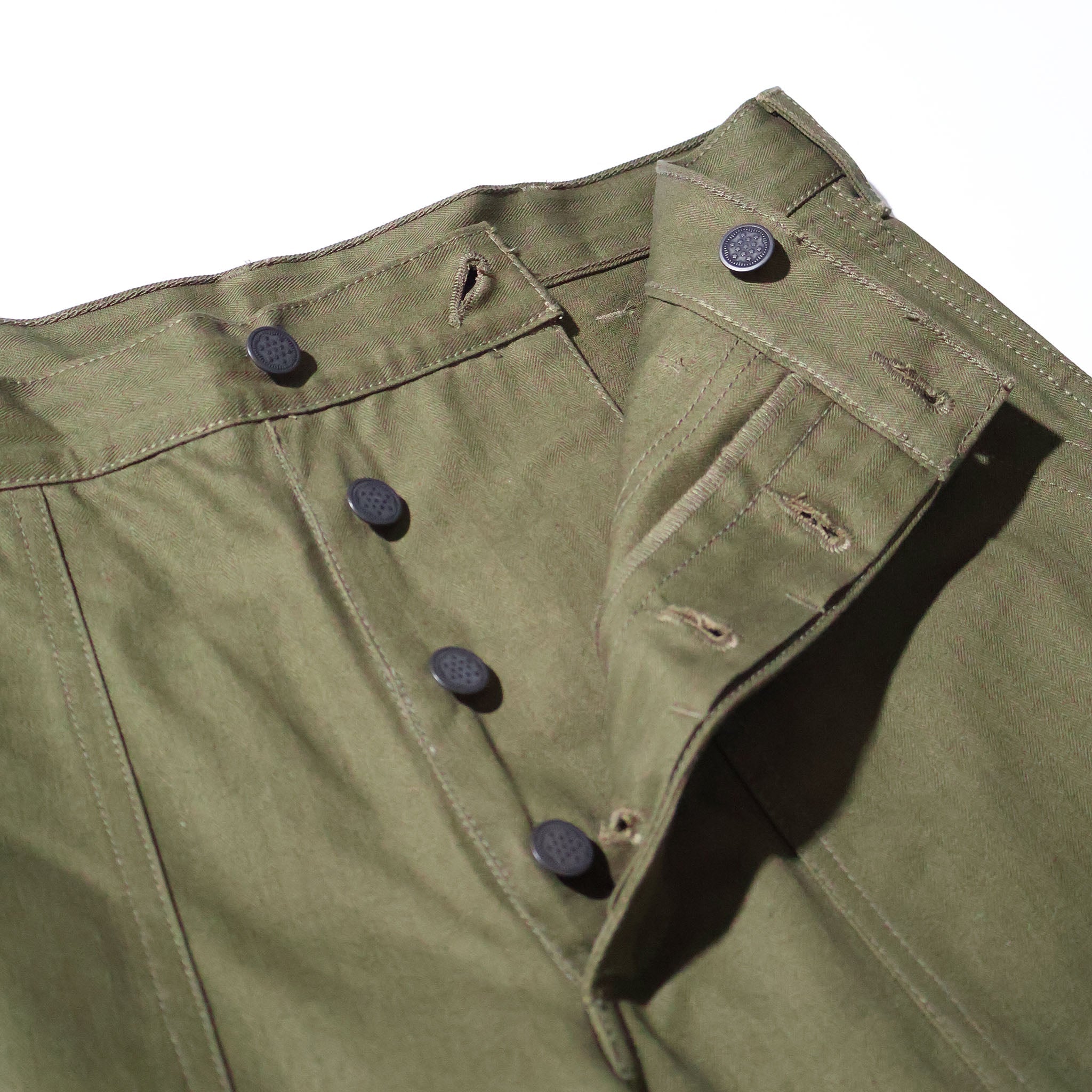 HOUSTON / 10158 U.S.ARMY HBT UTILITY TROUSERS (TAPERD) OLIVE