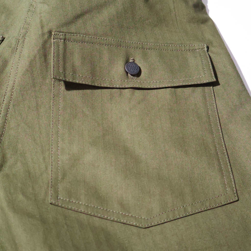 HOUSTON / 10158 U.S.ARMY HBT UTILITY TROUSERS (TAPERD) OLIVE
