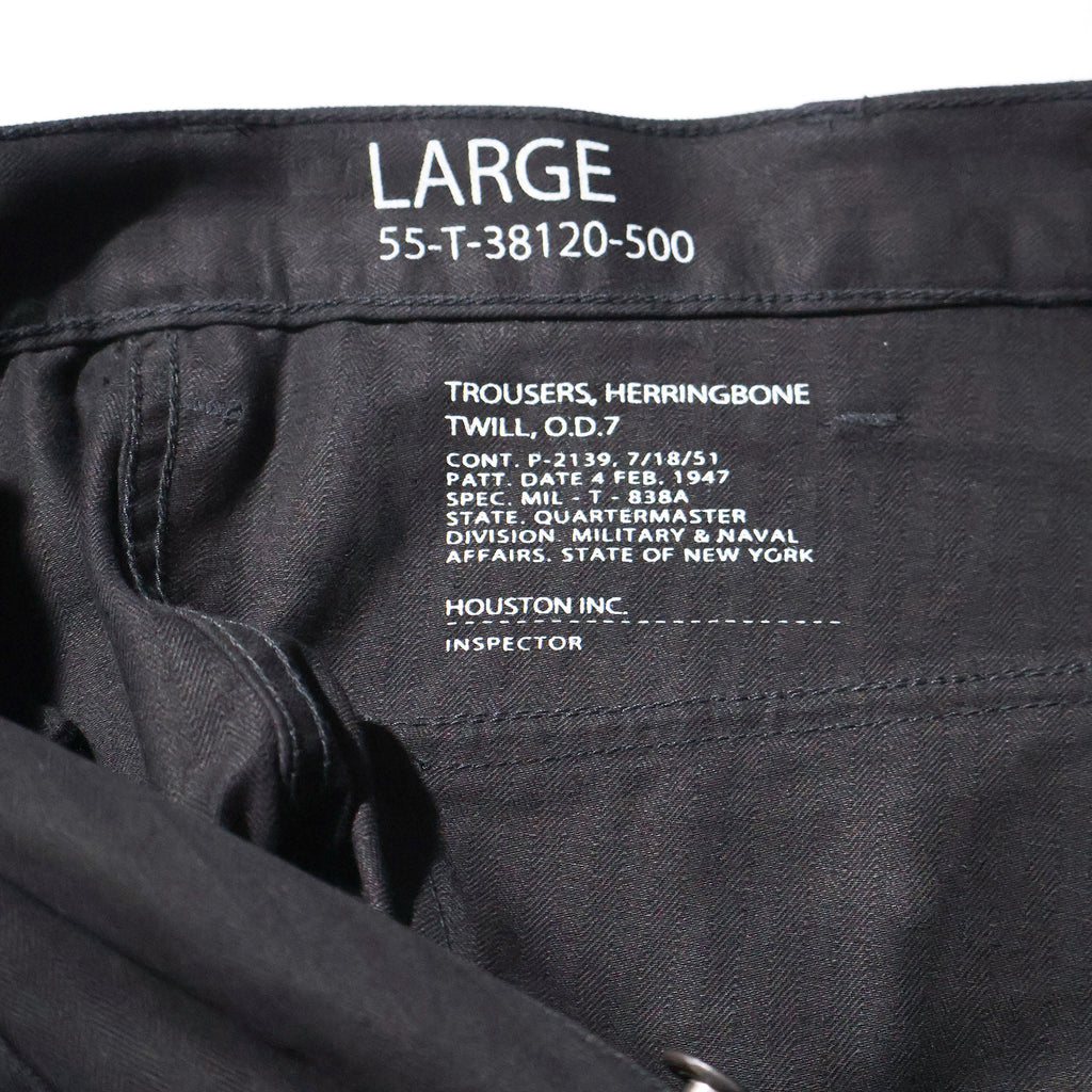 HOUSTON / 10158 U.S.ARMY HBT UTILITY TROUSERS (TAPERD) BLACK