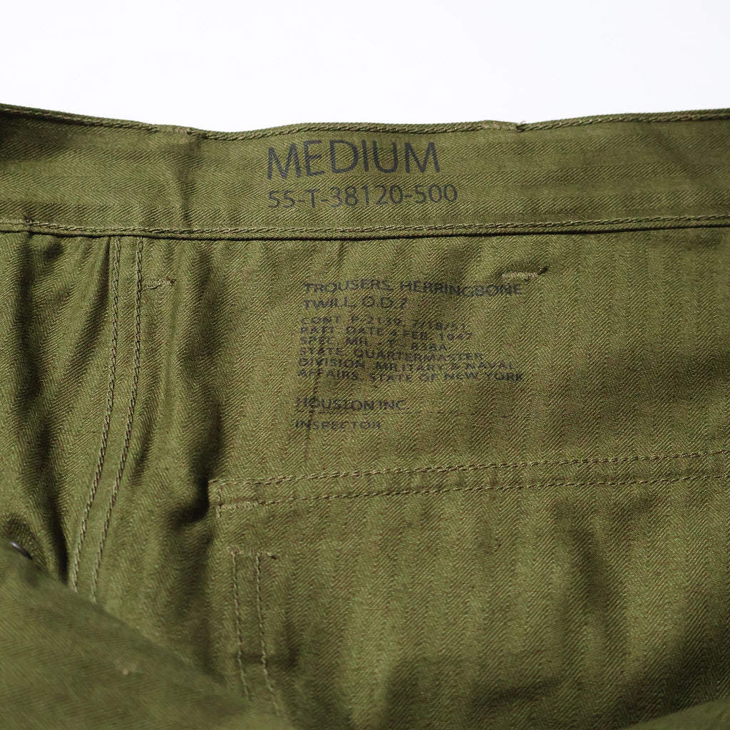HOUSTON / 10158 U.S.ARMY HBT UTILITY TROUSERS (TAPERD) OLIVE