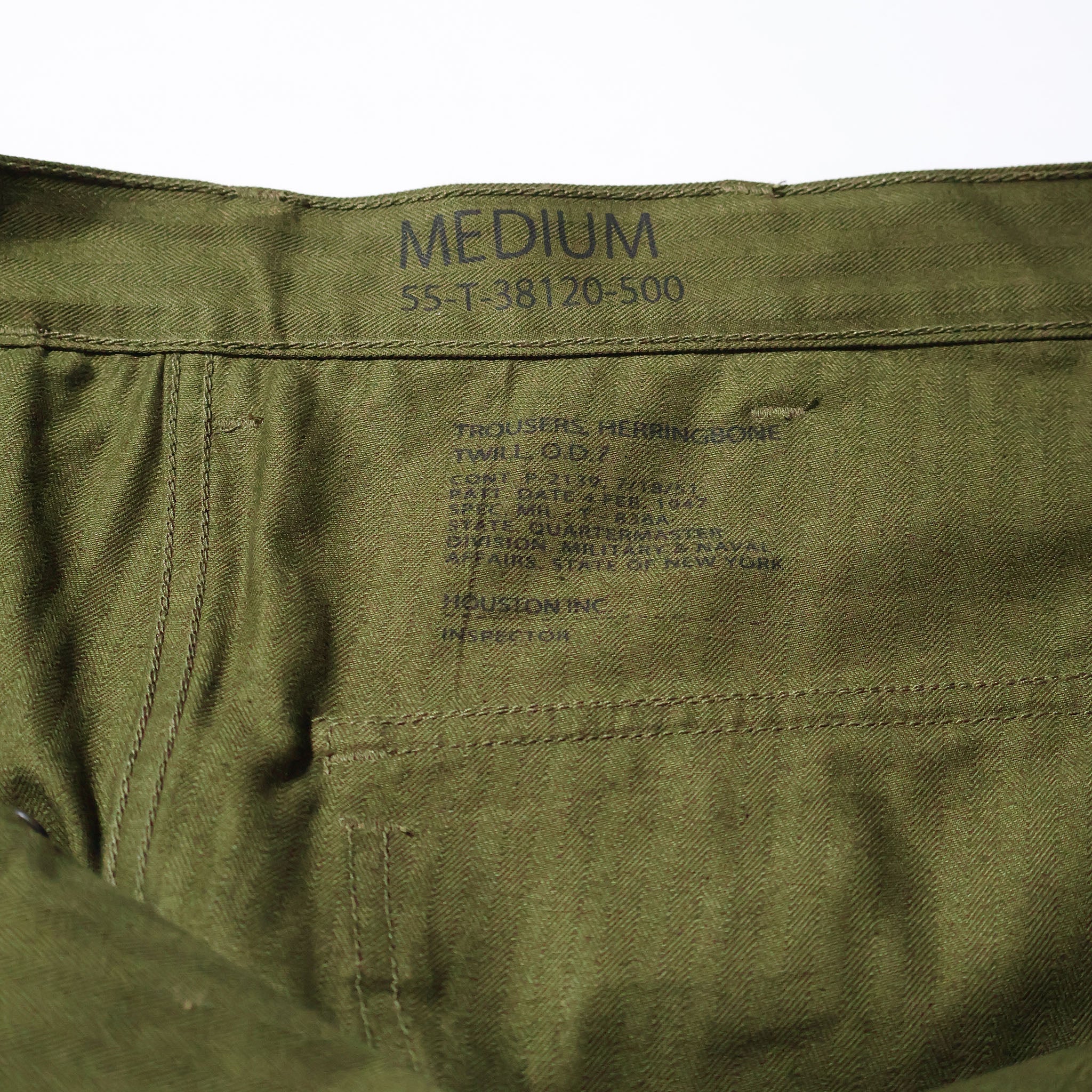 HOUSTON / 10158 U.S.ARMY HBT UTILITY TROUSERS (TAPERD) OLIVE
