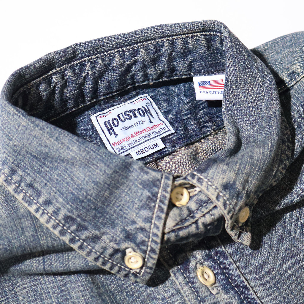 HOUSTON / 41256 DENIM BD SHIRTS USA COTTON VINTAGE WASH