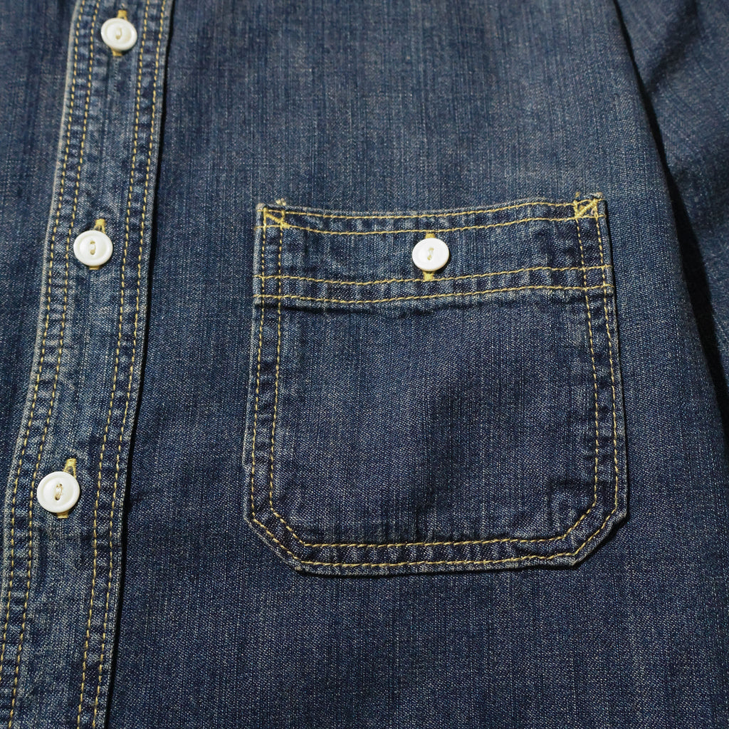 HOUSTON / 40511 DENIM WORK SHIRT USA COTTON VINTAGE WASH