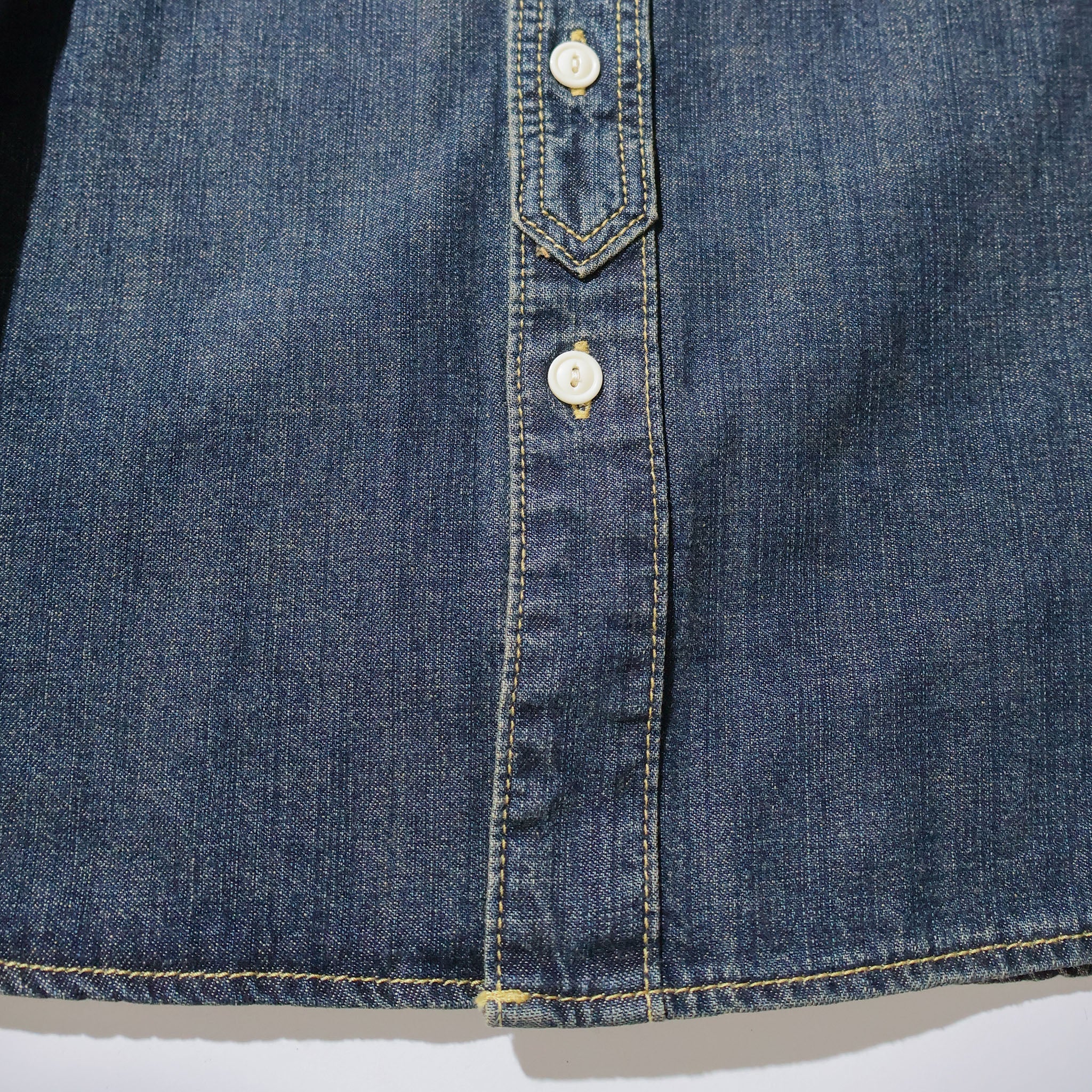 HOUSTON / 40511 DENIM WORK SHIRT USA COTTON VINTAGE WASH