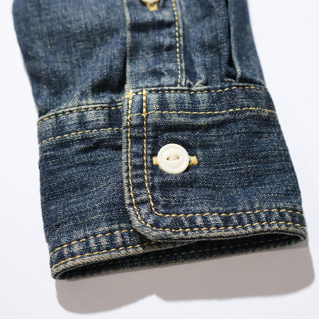 HOUSTON / 40511 DENIM WORK SHIRT USA COTTON VINTAGE WASH