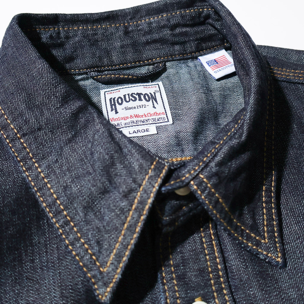 HOUSTON / 40511 DENIM WORK SHIRT USA COTTON ONE WASH