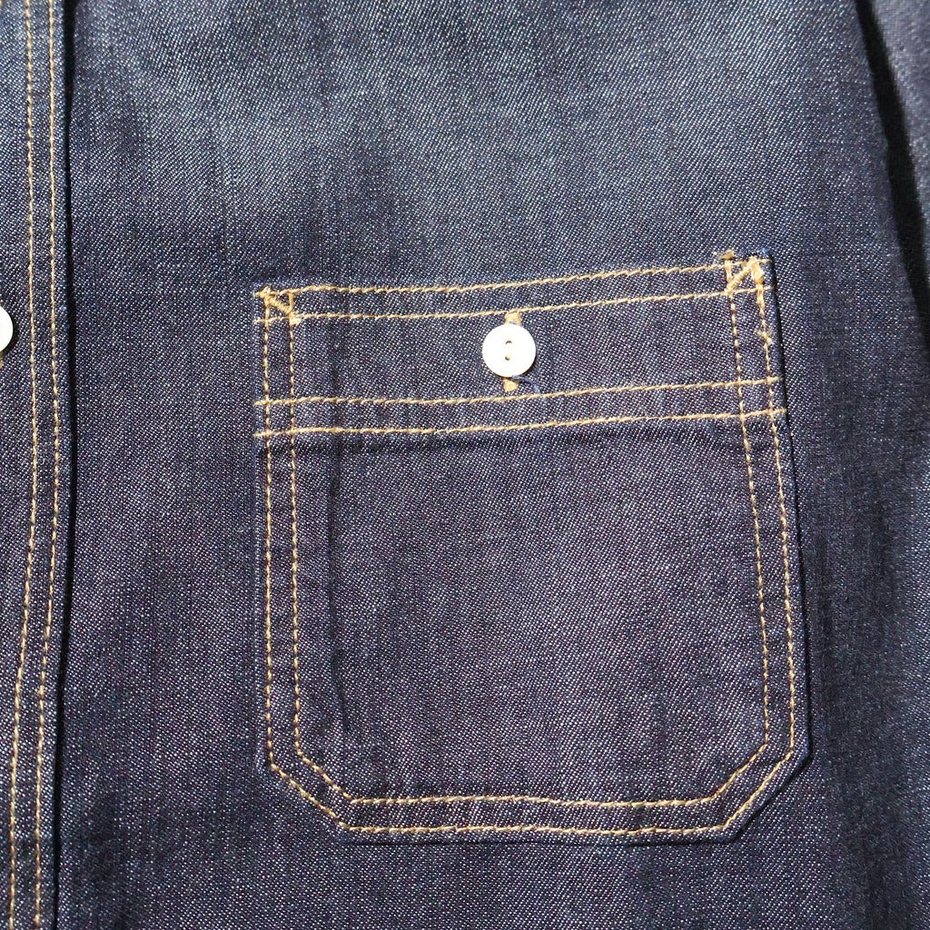 HOUSTON / 40511 DENIM WORK SHIRT USA COTTON ONE WASH