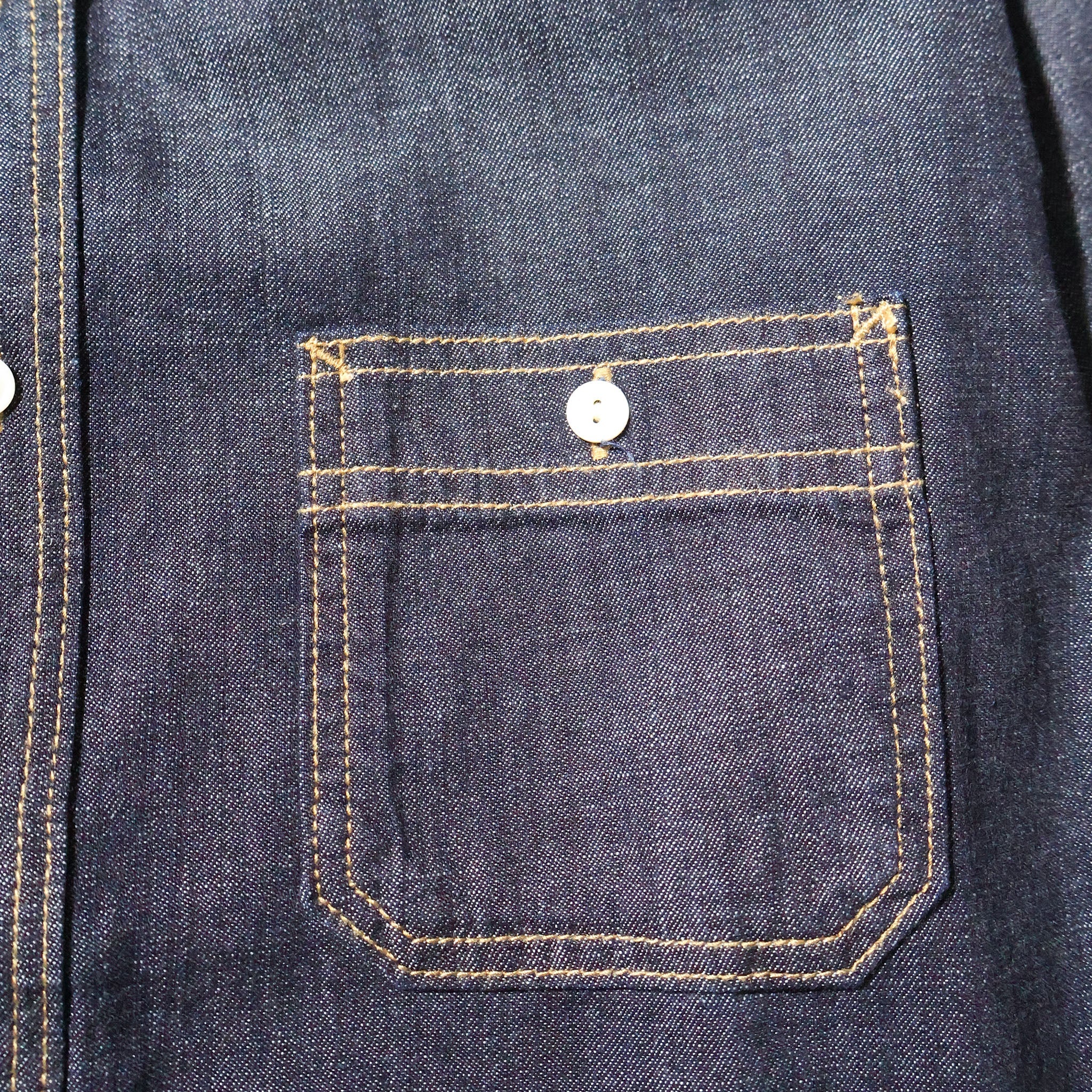 HOUSTON / 40511 DENIM WORK SHIRT USA COTTON ONE WASH