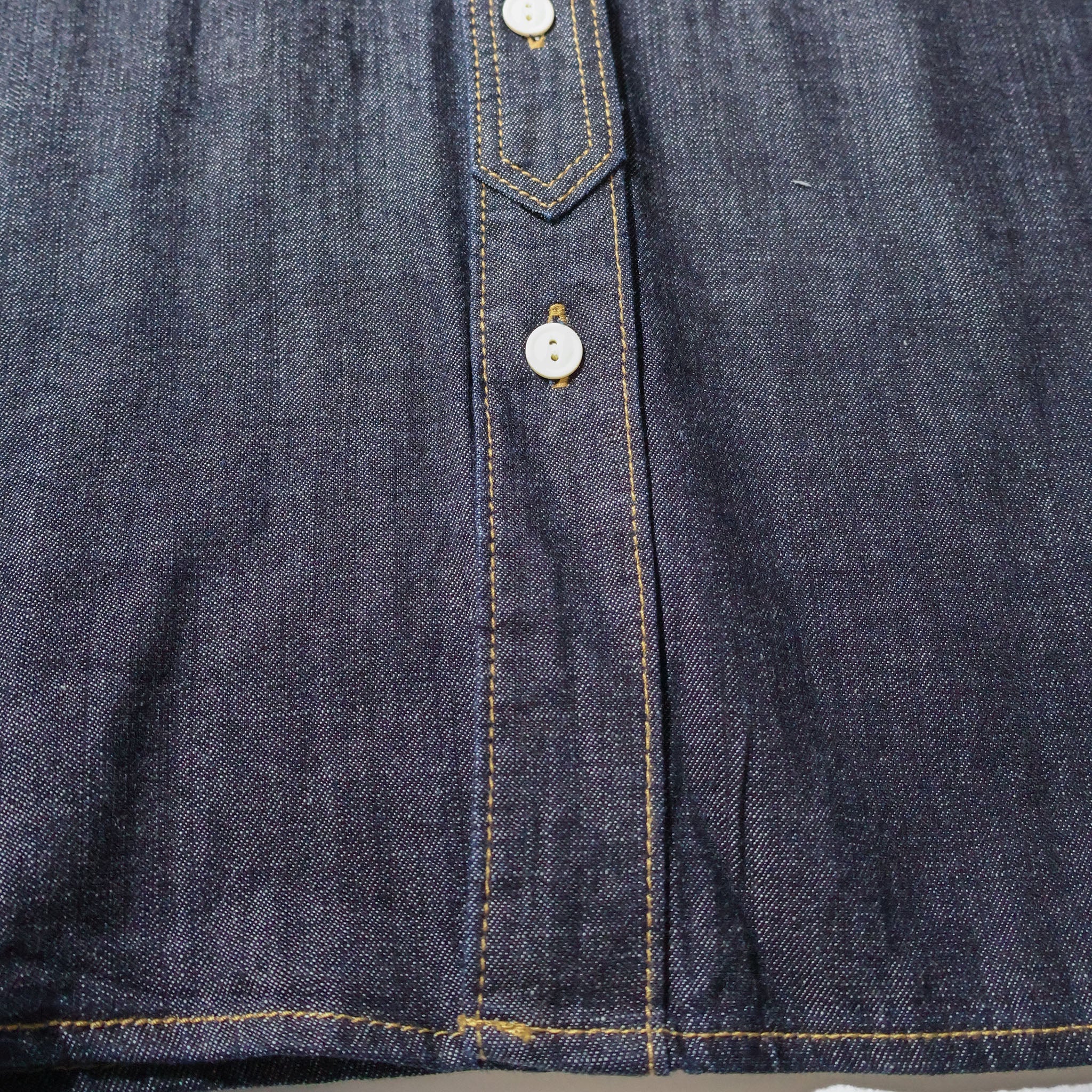 HOUSTON / 40511 DENIM WORK SHIRT USA COTTON ONE WASH