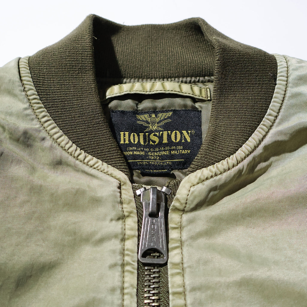 HOUSTON / 51505 PIGMENT DYE RELAX MA-1 FLIGHT JACKET OLIVE DRAB