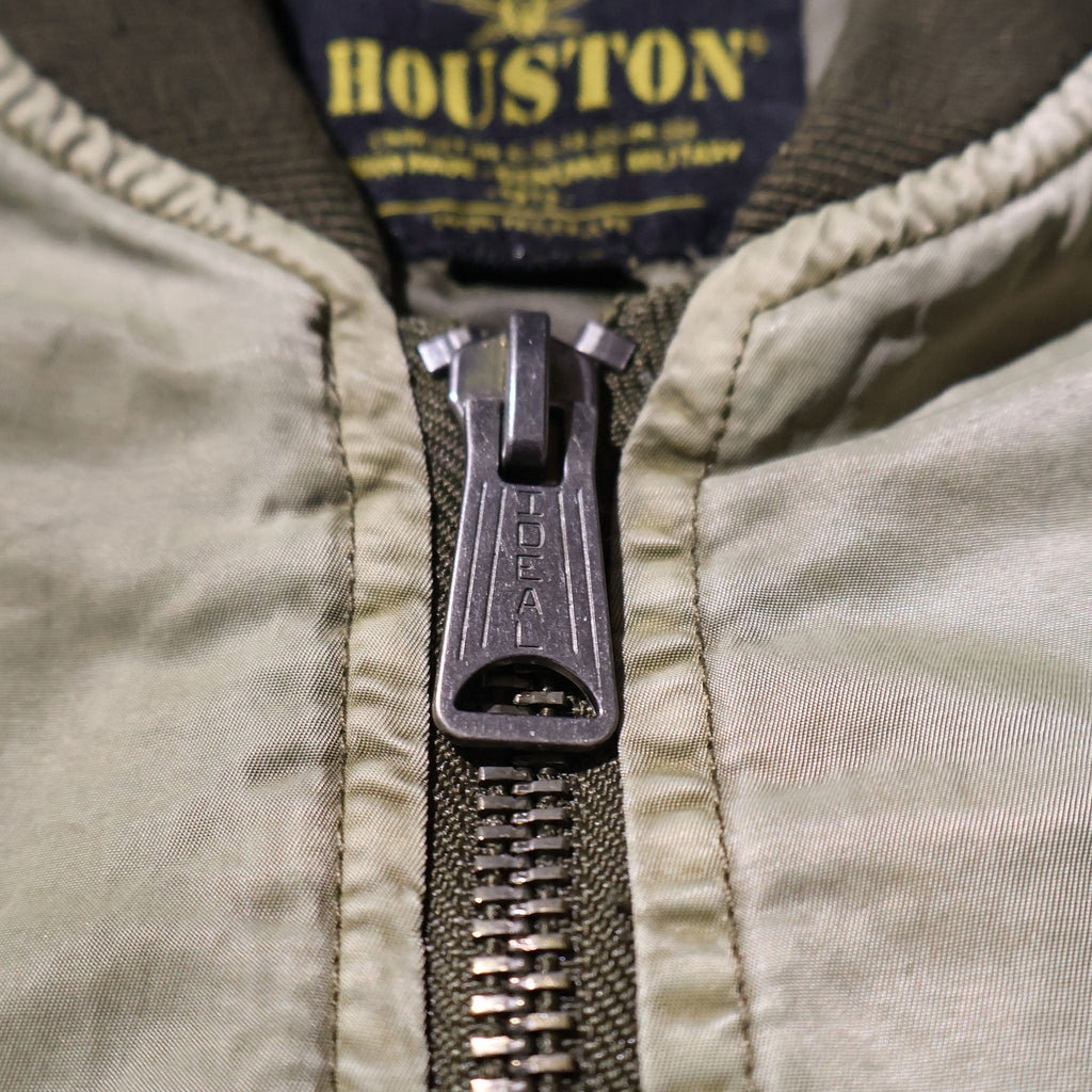 HOUSTON / 51505 PIGMENT DYE RELAX MA-1 FLIGHT JACKET OLIVE DRAB