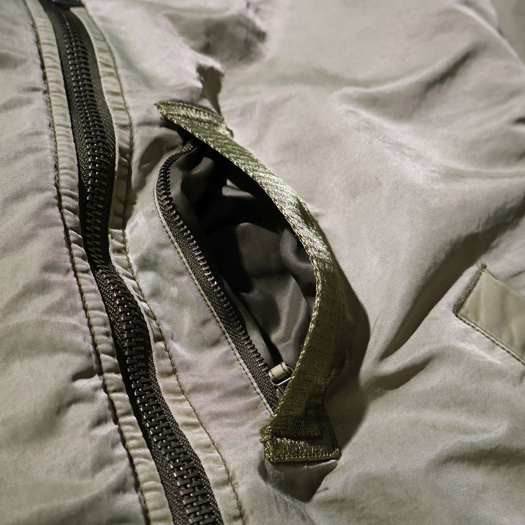 HOUSTON / 51505 PIGMENT DYE RELAX MA-1 FLIGHT JACKET OLIVE DRAB