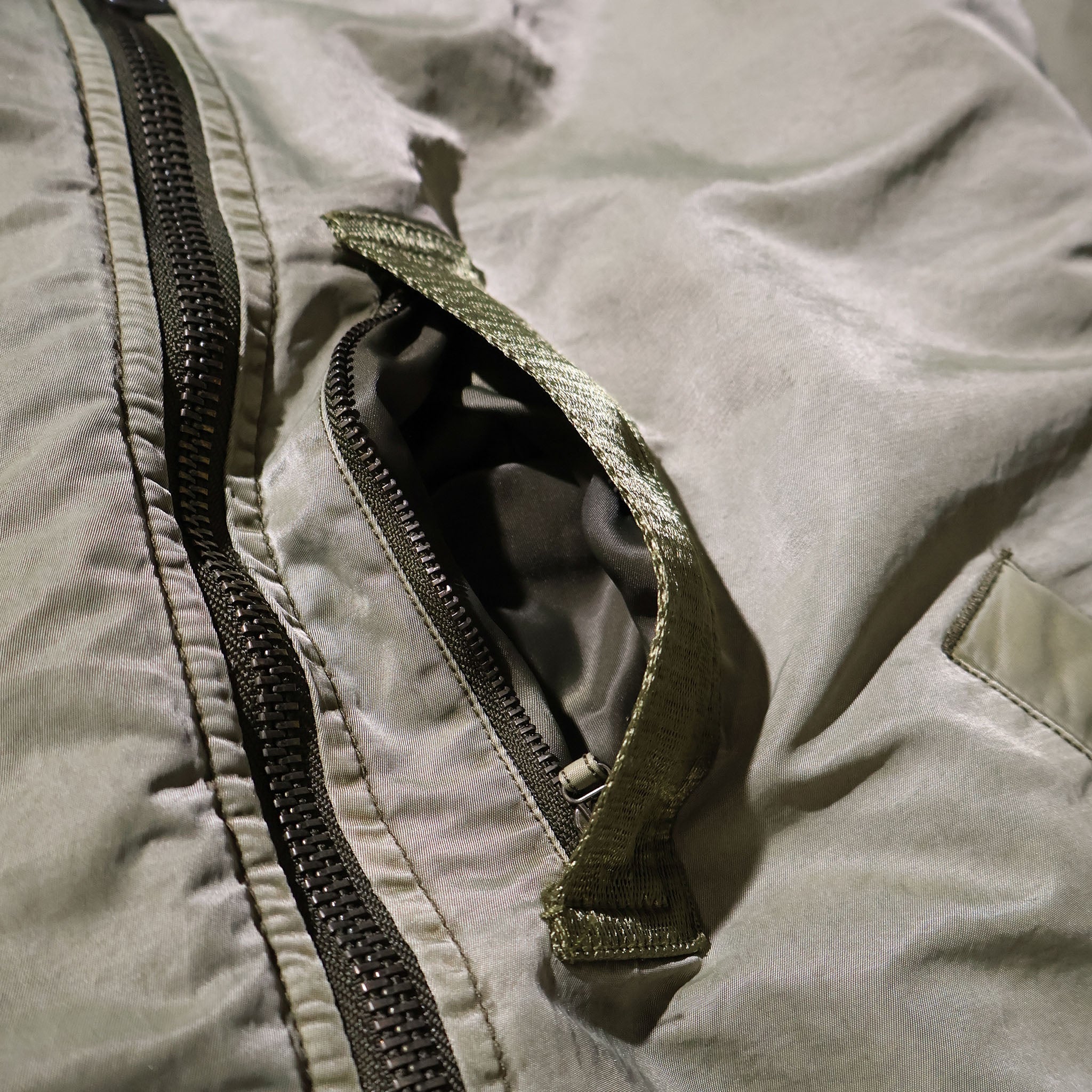 HOUSTON / 51505 PIGMENT DYE RELAX MA-1 FLIGHT JACKET OLIVE DRAB
