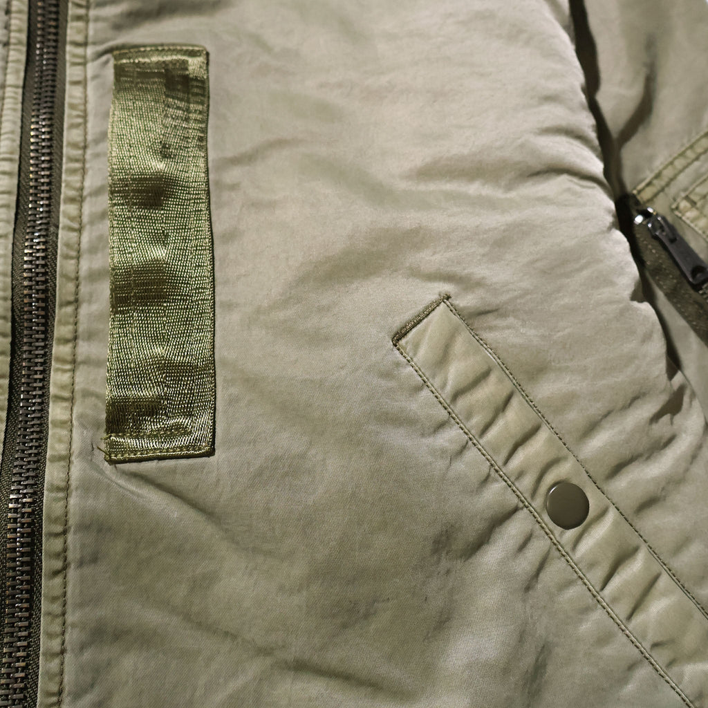 HOUSTON / 51505 PIGMENT DYE RELAX MA-1 FLIGHT JACKET OLIVE DRAB