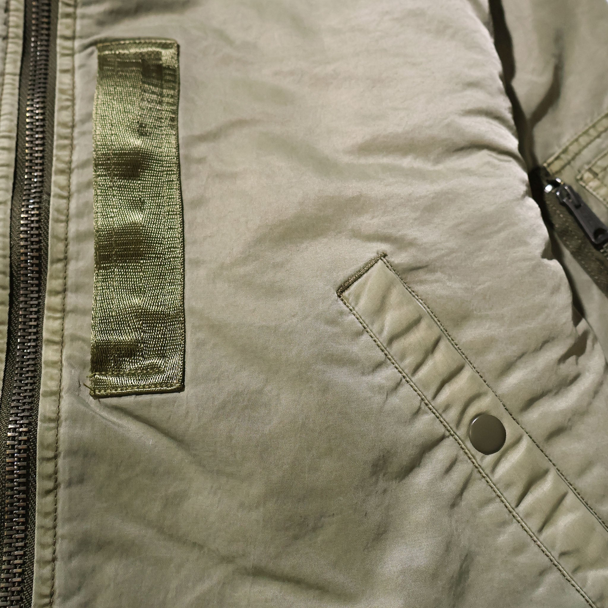 HOUSTON / 51505 PIGMENT DYE RELAX MA-1 FLIGHT JACKET OLIVE DRAB