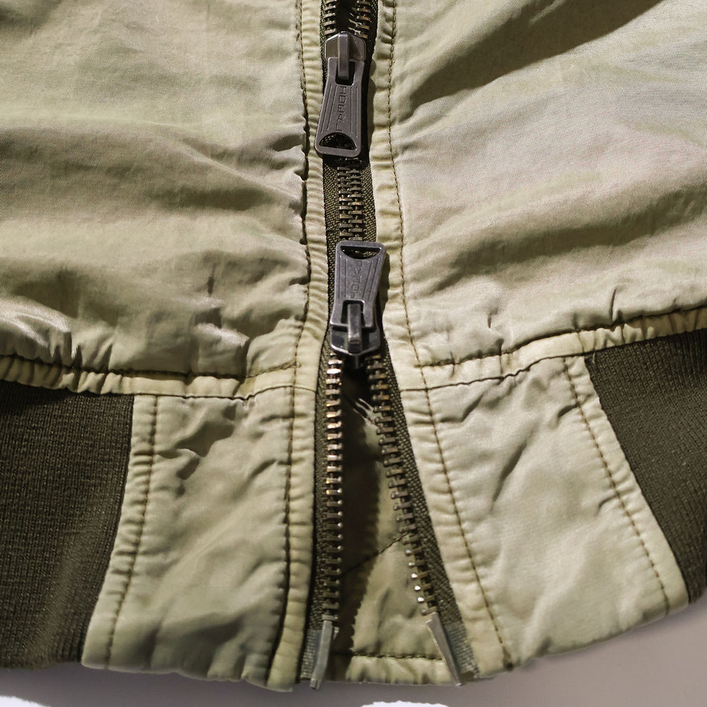 HOUSTON / 51505 PIGMENT DYE RELAX MA-1 FLIGHT JACKET OLIVE DRAB