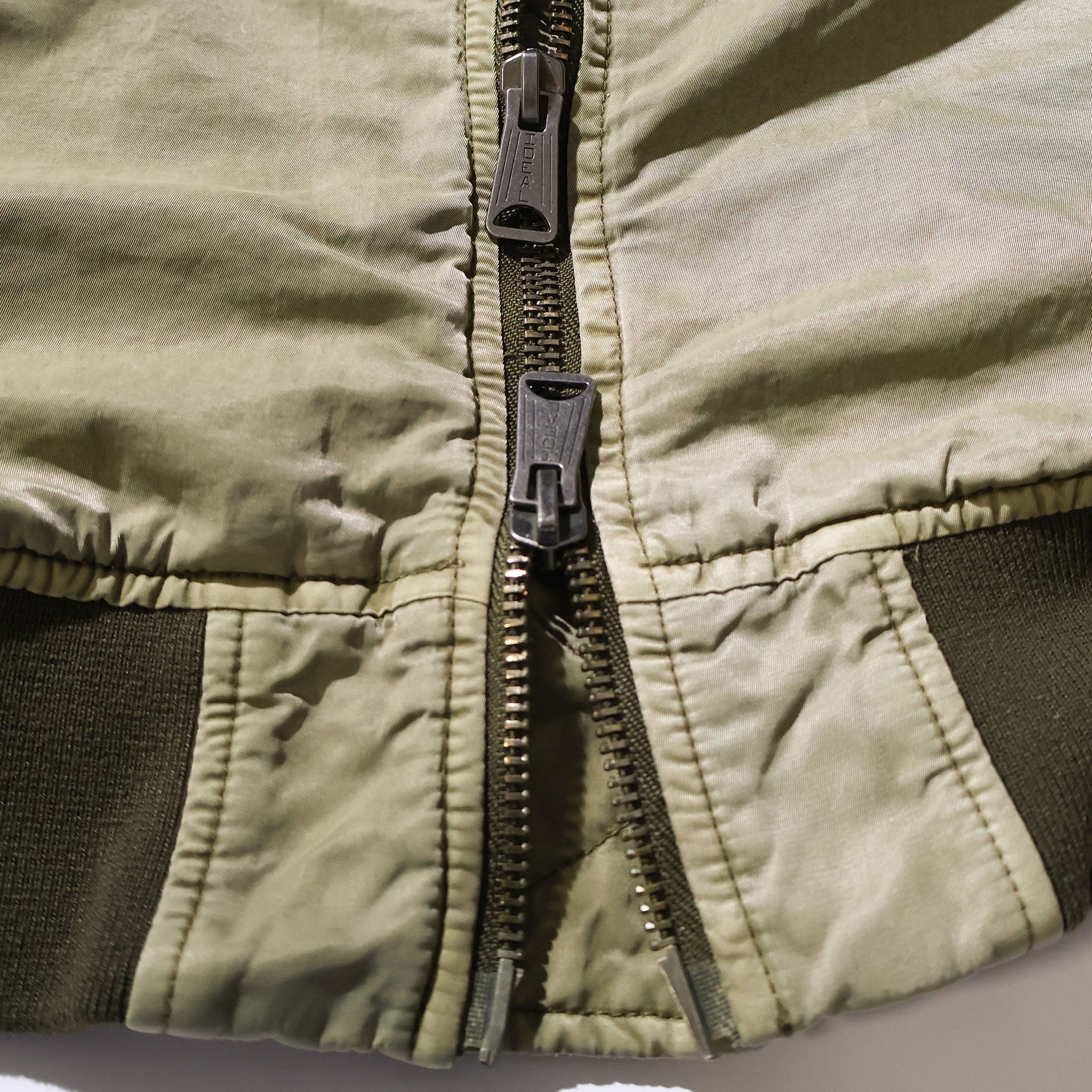HOUSTON / 51505 PIGMENT DYE RELAX MA-1 FLIGHT JACKET OLIVE DRAB